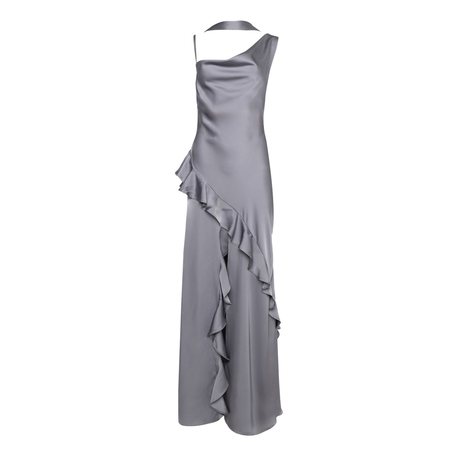 Forever Young The Label Women's Adaline Satin Silver Dress In Silver