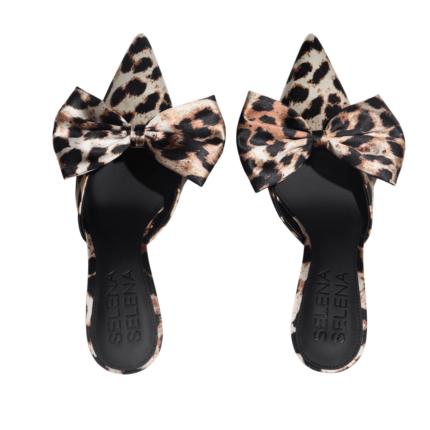 Selena Selena Women's The Vixen Bow Mule In Leopard Satin In Multi