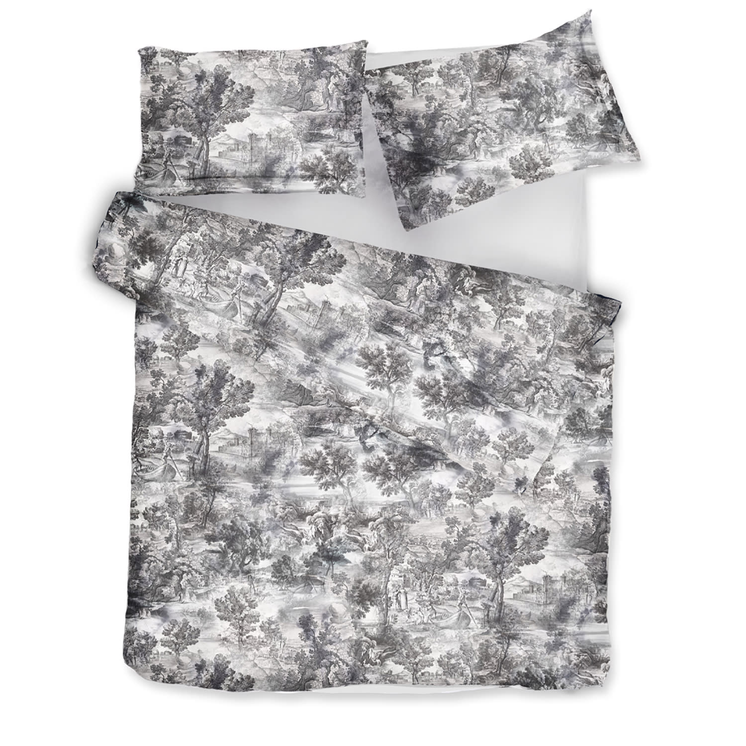 Decoflux Home Grey / White Bedding Set The Lover's Tale Grey Uk King, Us Queen In Multi