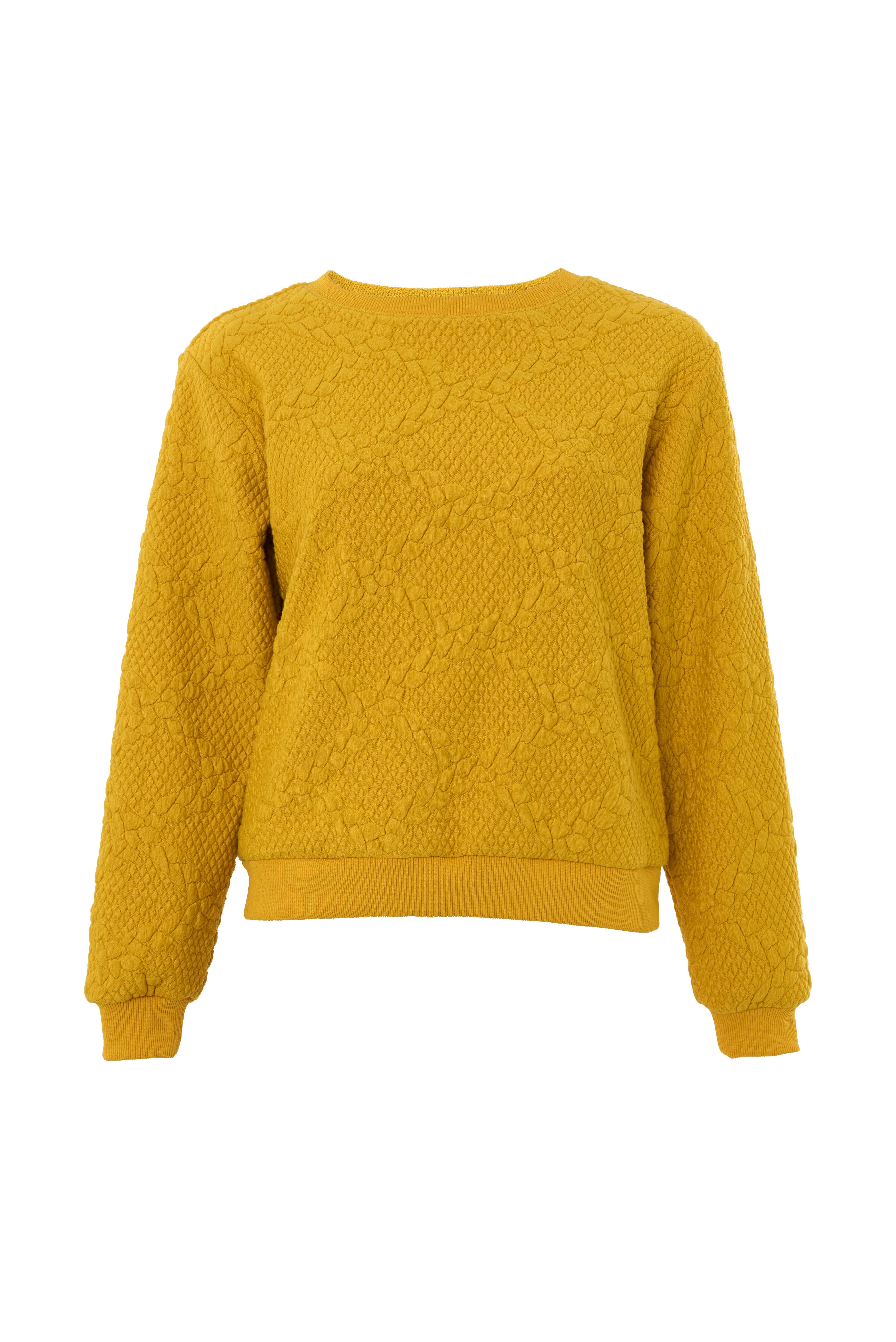 Louche Women's Yellow / Orange Jan Cable Quilt Sweatshirt - Mustard In Yellow/orange