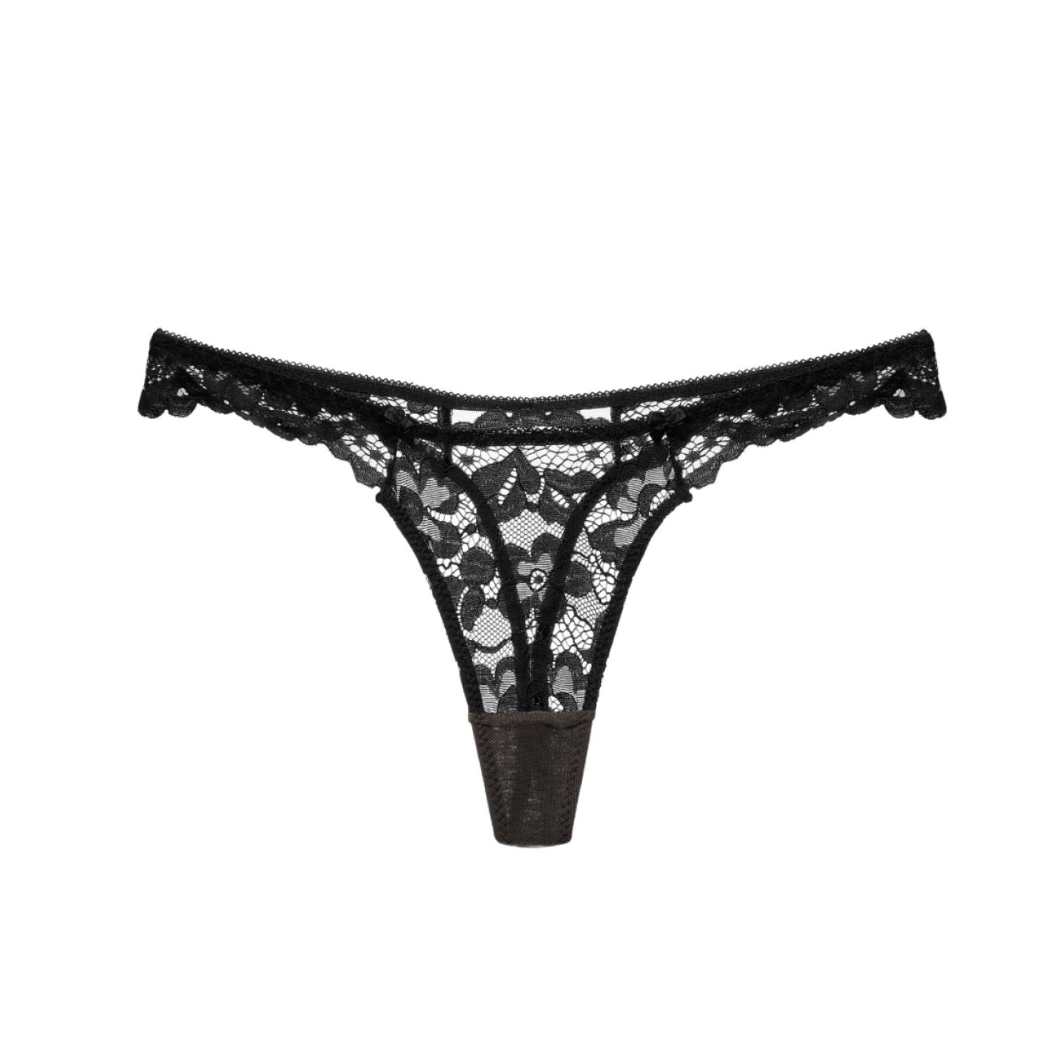 Women’s Black Giselle Thongs Large Perilla