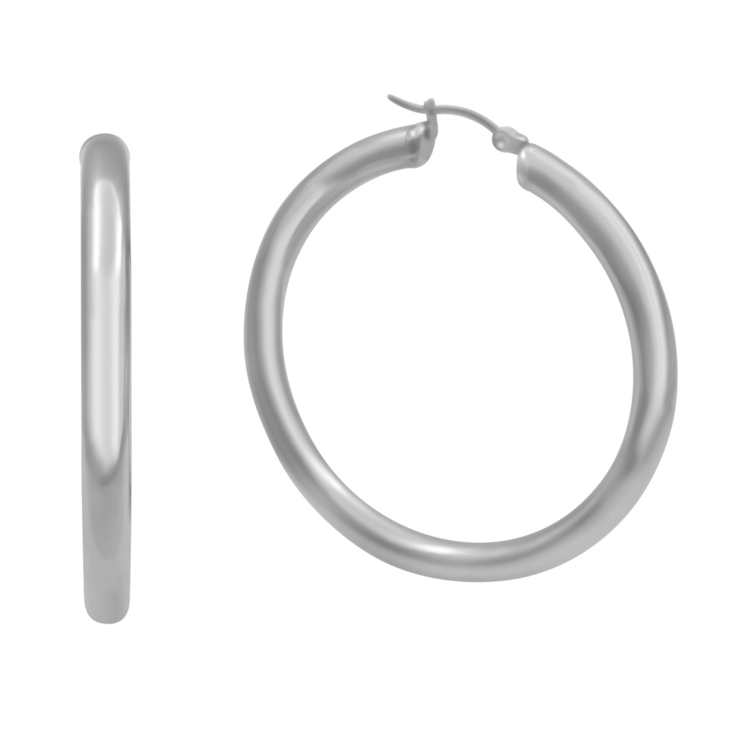 Women’s Statement Large Hoop Earrings Silver La CÃ´te Club