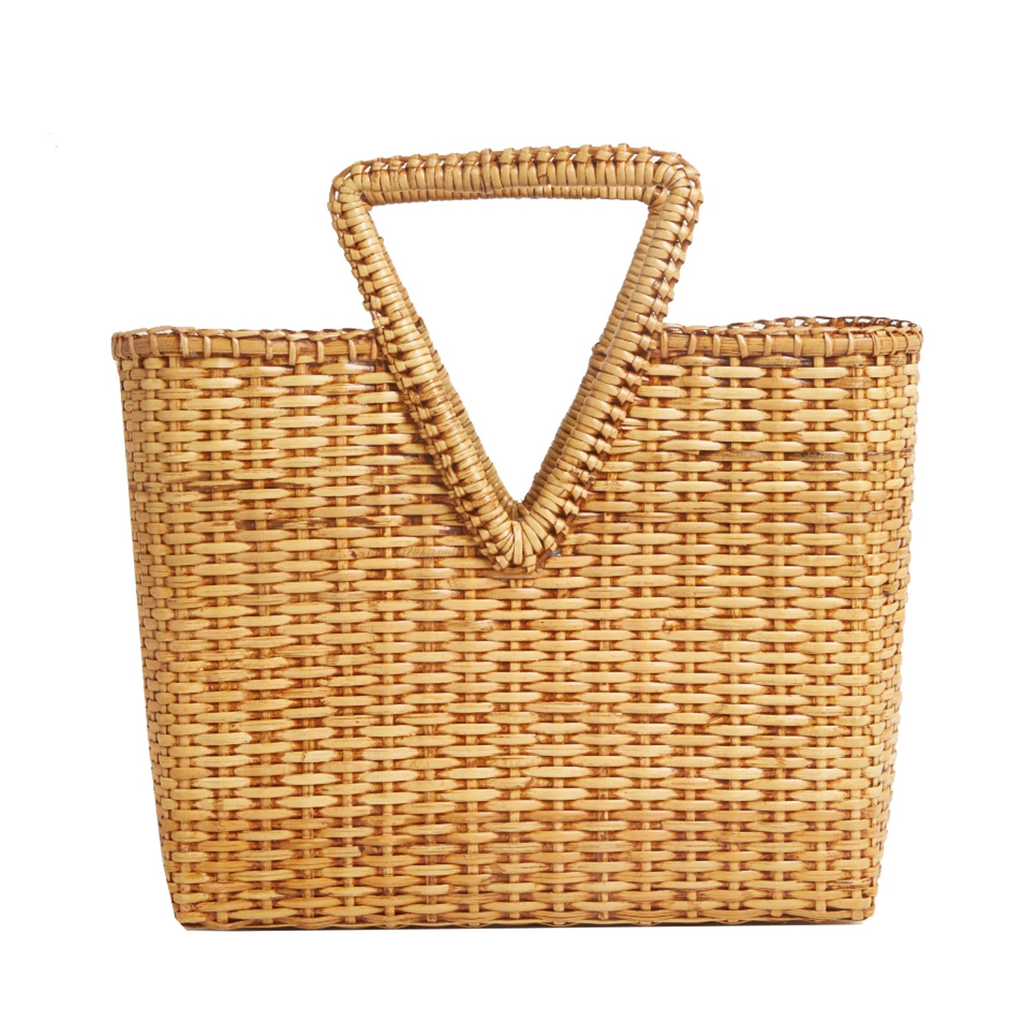 Betsy & Floss Women's Brown Paros Basket Bag With Triangle Handles In Brown