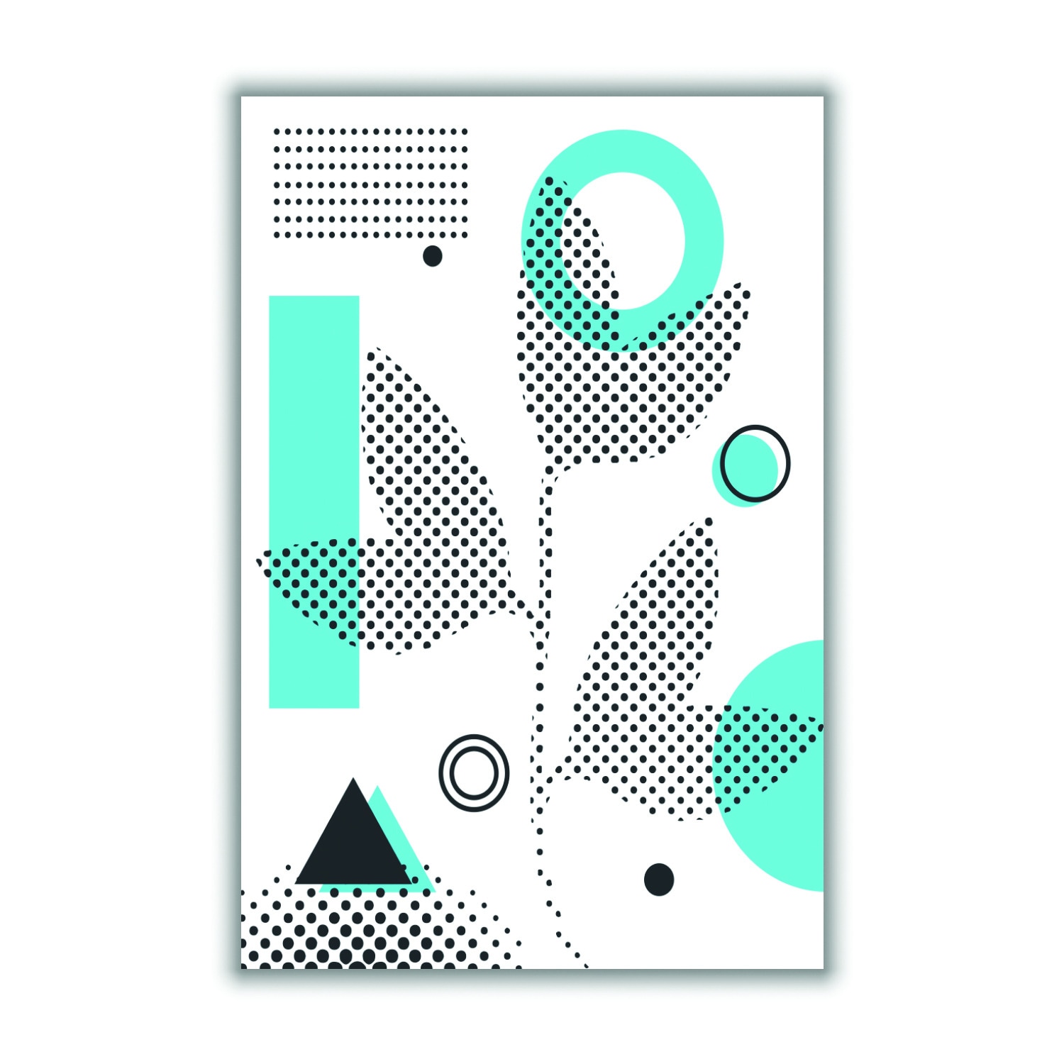 Blue Abstract Halftone Shapes 3 A4 210 X 297Mm Stanley Print House