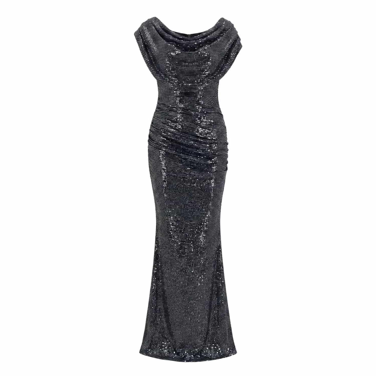 platinum grey dress Adrianna Papell Platinum Evening 40502