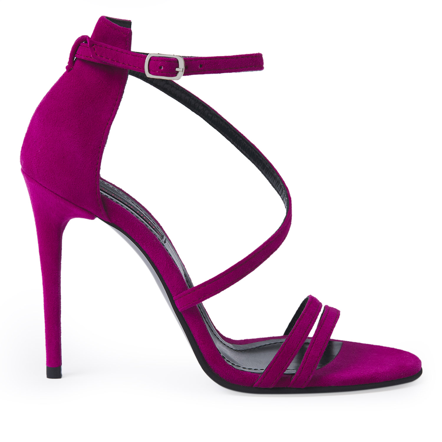 Traces Of Heels Women's Pink / Purple Mirror Mirror On The Wall Sandals In Fuchsia Suede In Pink/purple