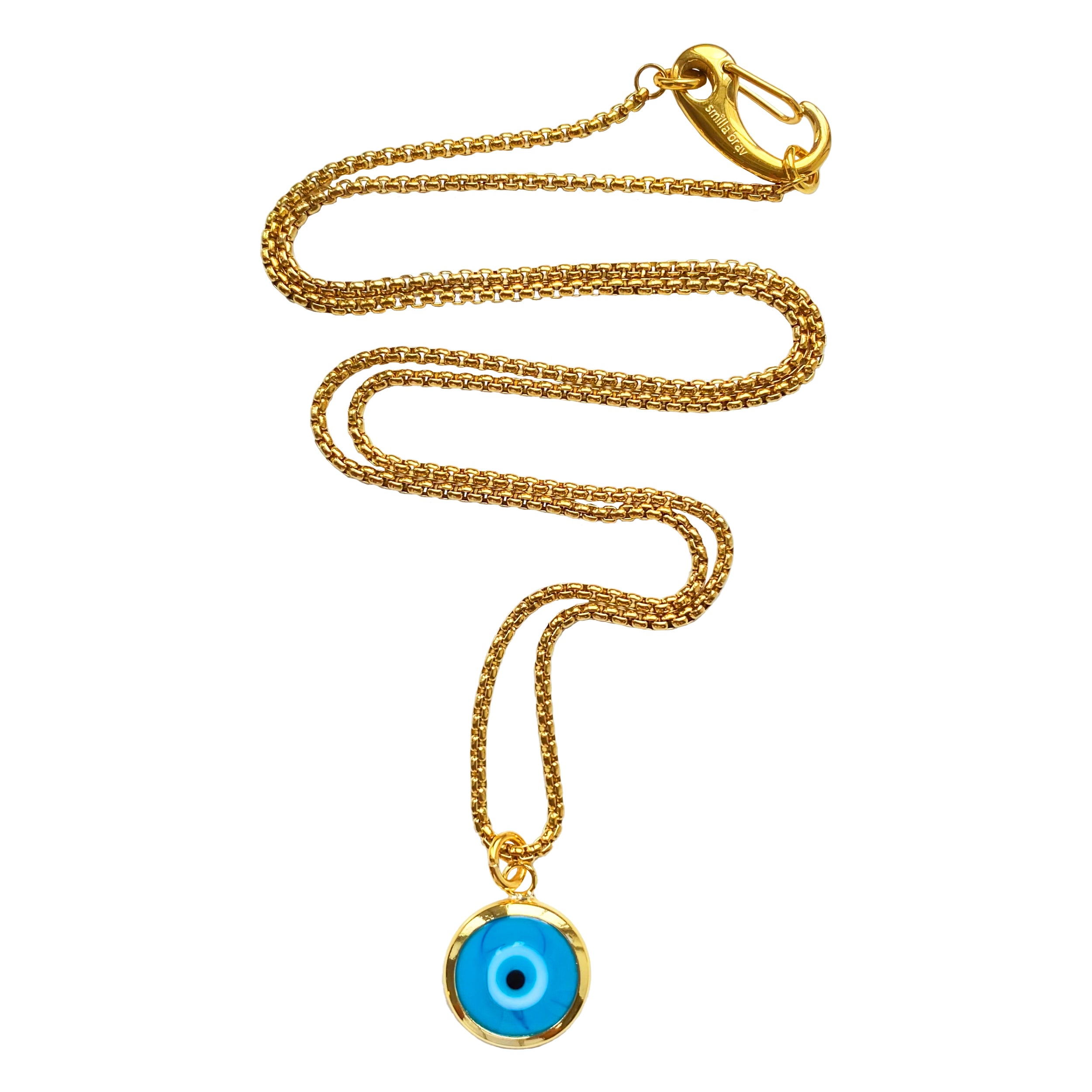 Women’s Gold / Blue / White Necklace Murano Glass Evil Eye Smilla Brav