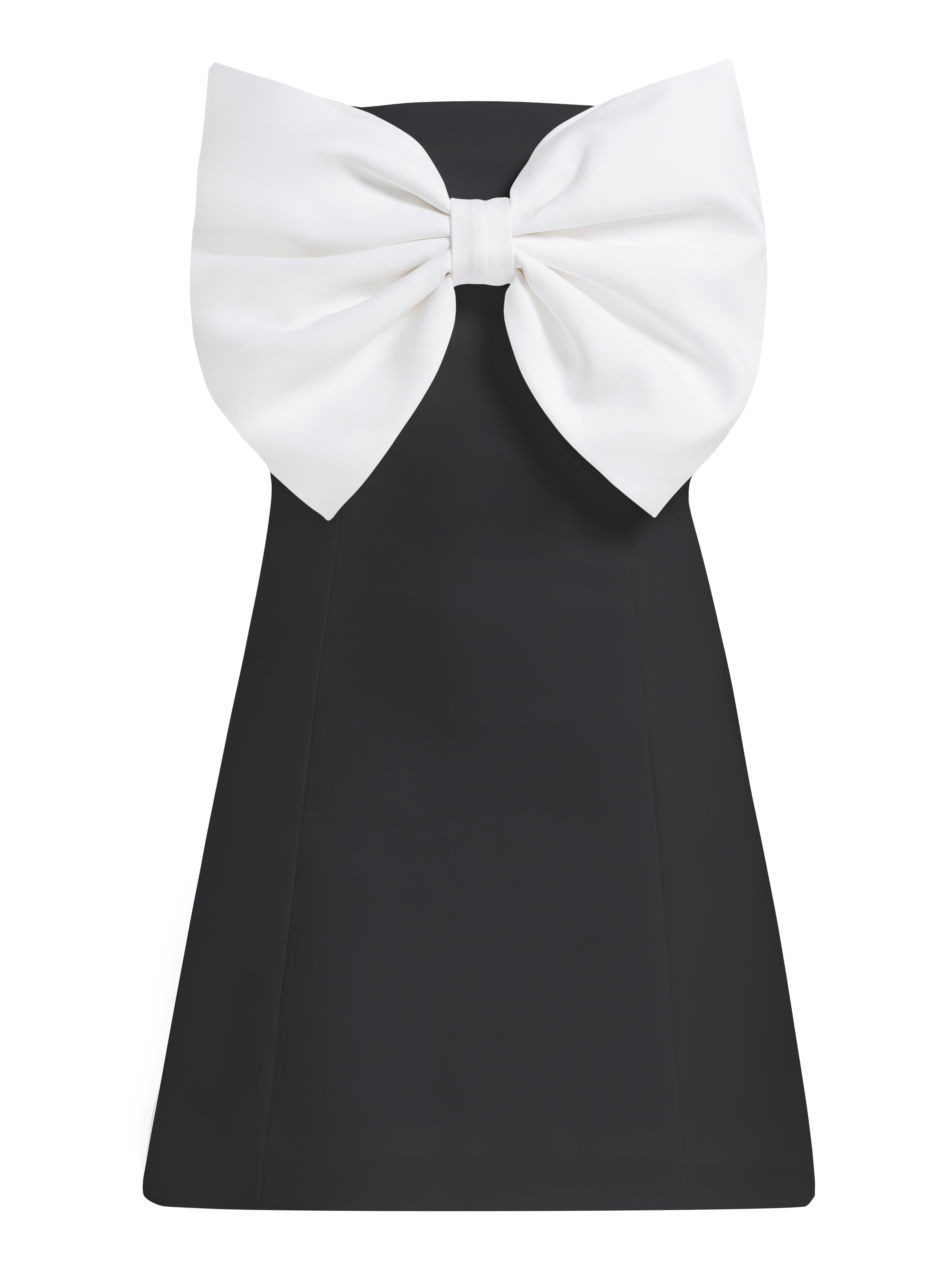 Women’s White / Black Love Affair Statement Bow Mini Dress, Black & White Large Tia Dorraine