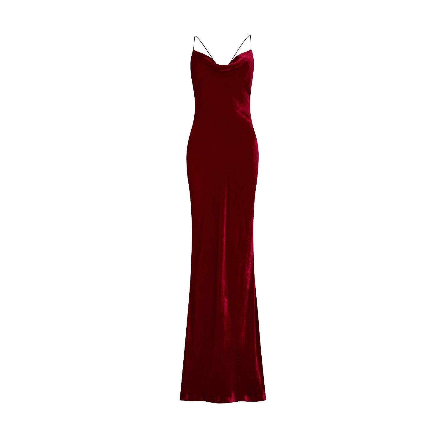 Pretty Eccentric Women's Siren Maxi Dress In Red Silk Velvet In Red