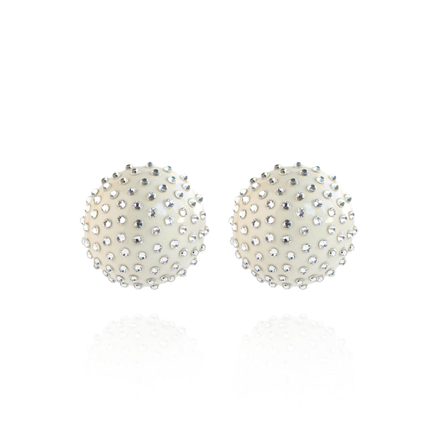 Saule Label Women's White / Silver Gaia Midi Jet Earrings In Silver Sands