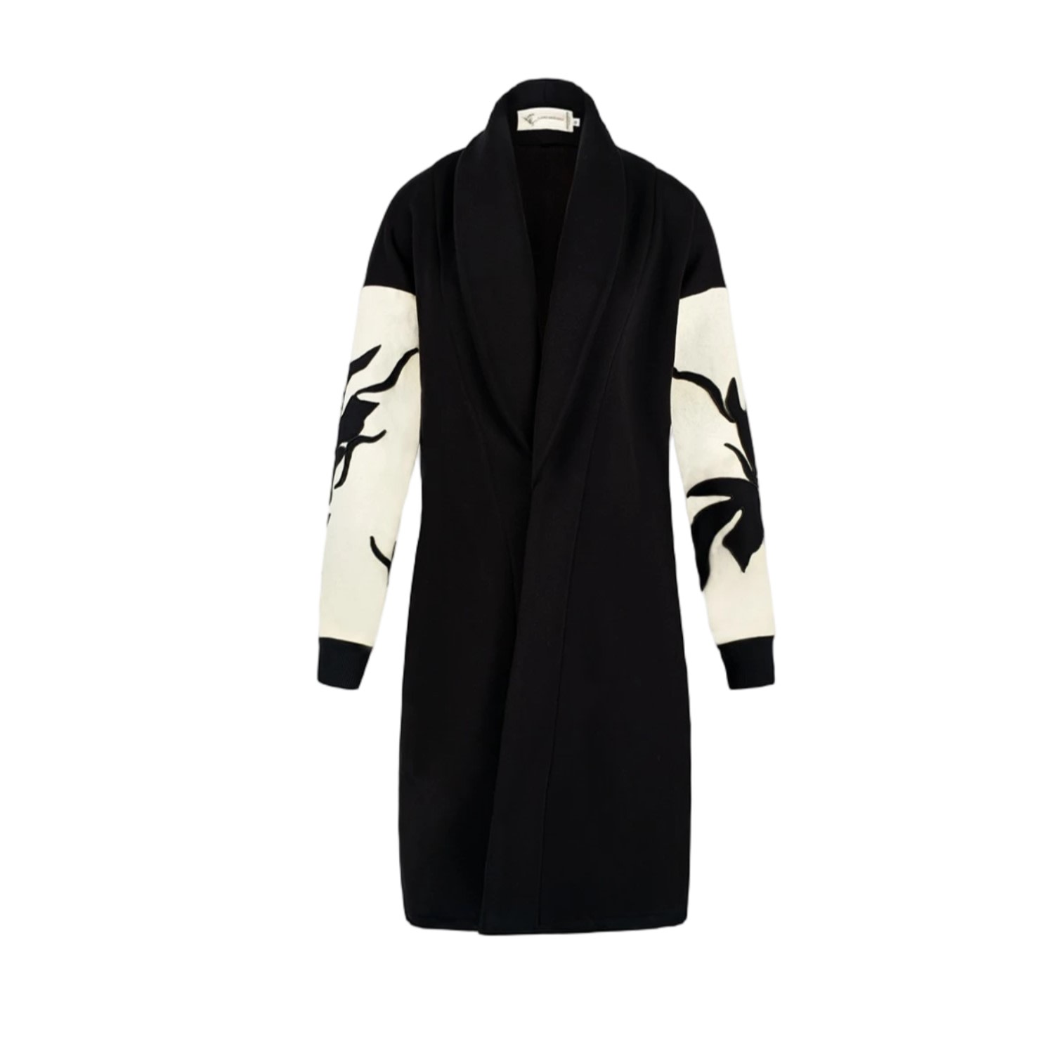 Alina Cernatescu Women's Black / Neutrals Vilnius  Black & Beige  Embroidered  Cotton Adjustable  Statement Sleeves   In Black