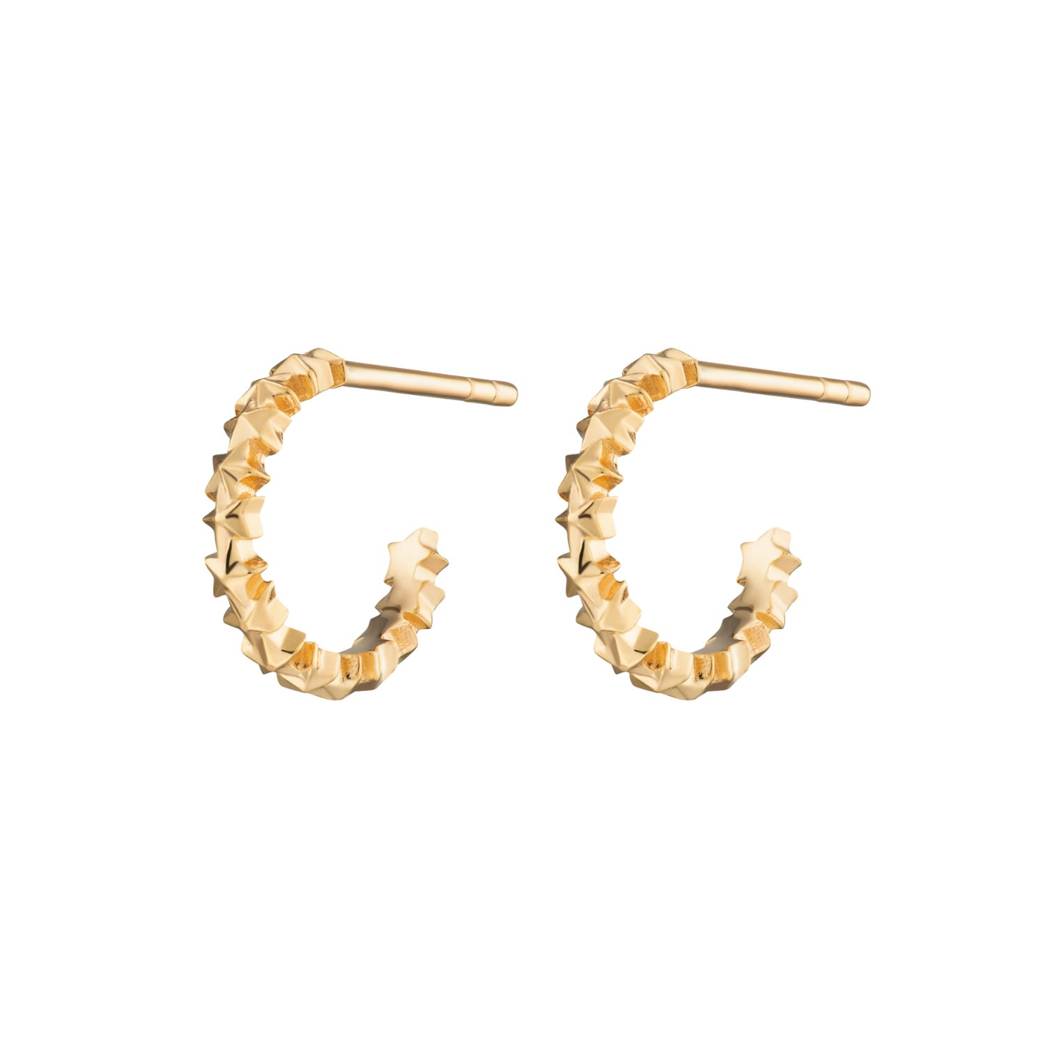 Women’s Gold Plated Star Cluster Hoop Stud Earrings Lily Charmed