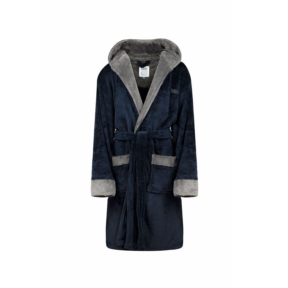 Bedroom Athletics Blue Moore - Men's Flannel Fleece Dressing Gown - Navy In Blue