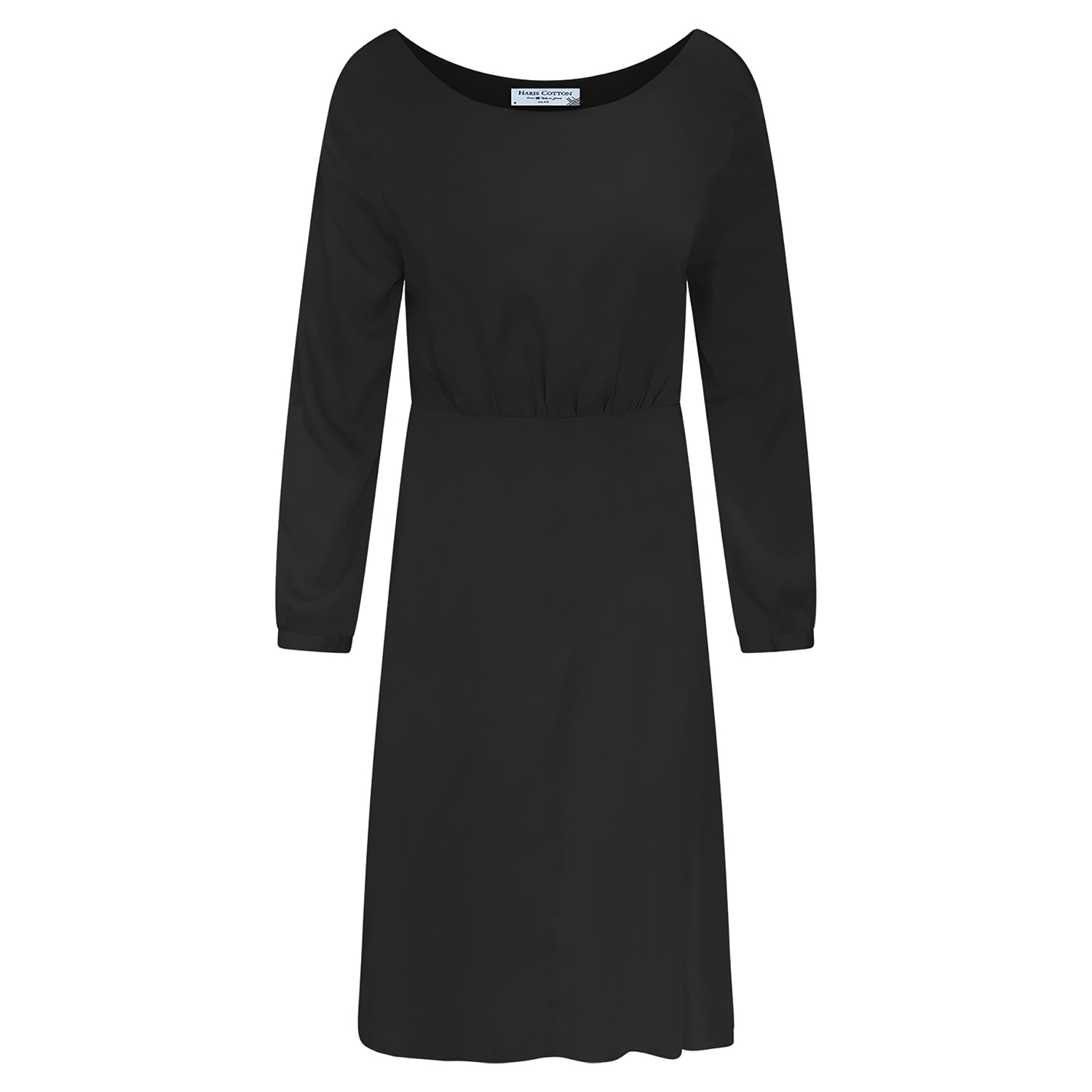 Haris Cotton Women's Pure Viscose Long Sleeved Midi Dress - Black In Black