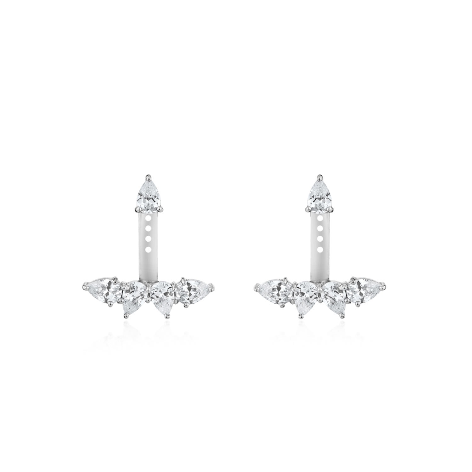 Sally Skoufis Women's Silver / White Pure Ear Jacket With Man Made Cz Diamond Stimulant In Sterling Silver In Multi