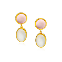 Preeti Sandhu Mosaic Earrings - Rose Quartz & Moonstone