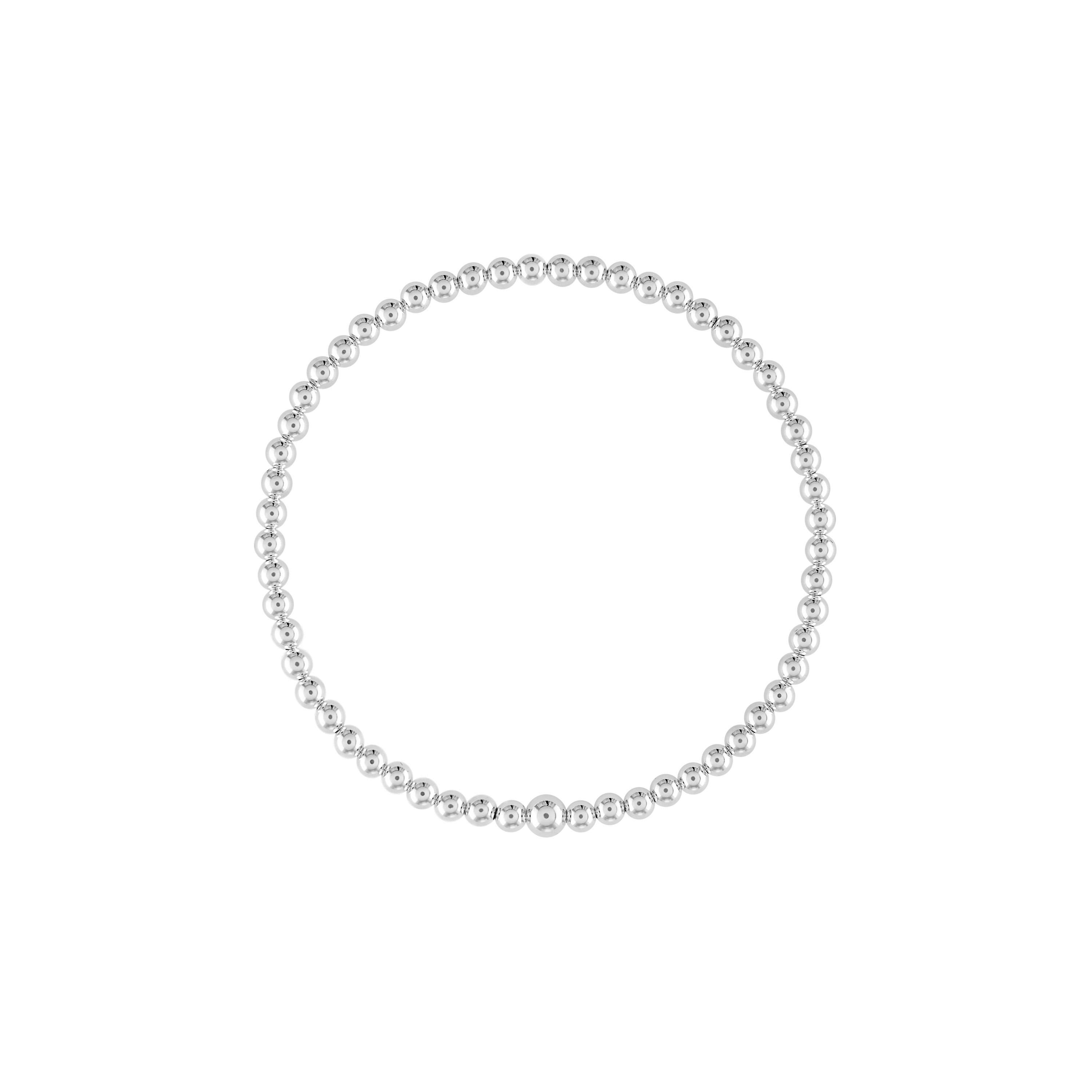 Olivia Le Women's 3mm Sterling Silver Bubble Bead Bracelet