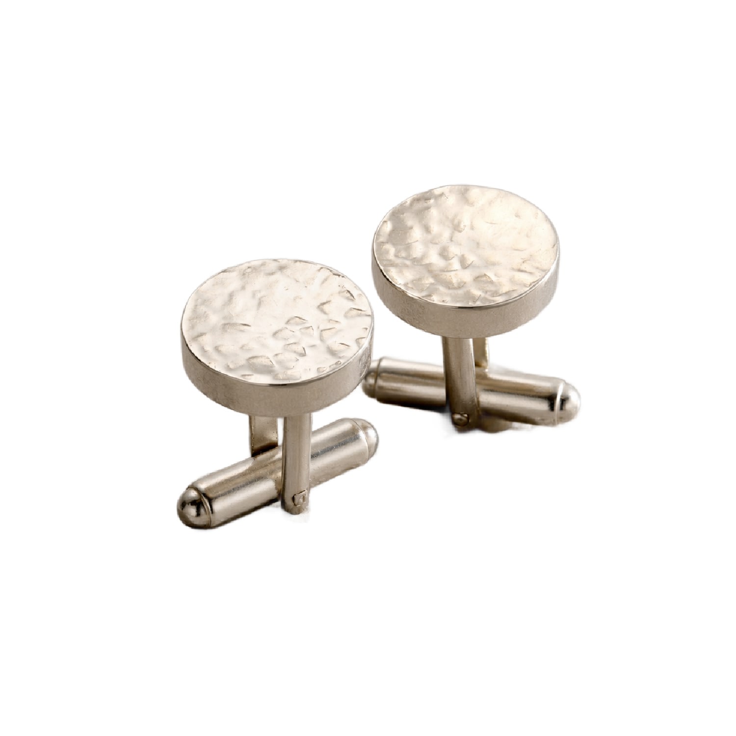 Men's Large Textured Silver Cufflinks | Posh Totty Designs