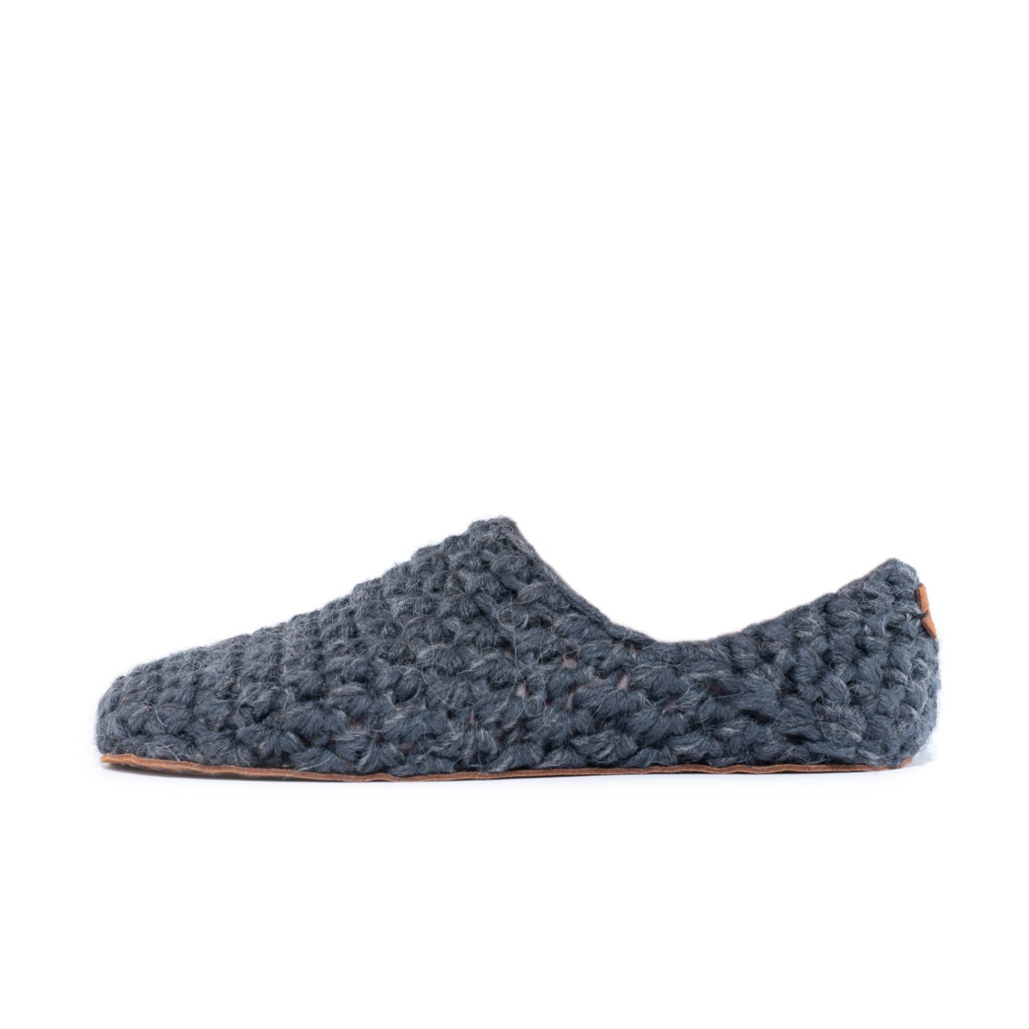 Grey Handmade Wool Slippers For Men & Women In Charcoal Gray | XXL | Kingdom of Wow