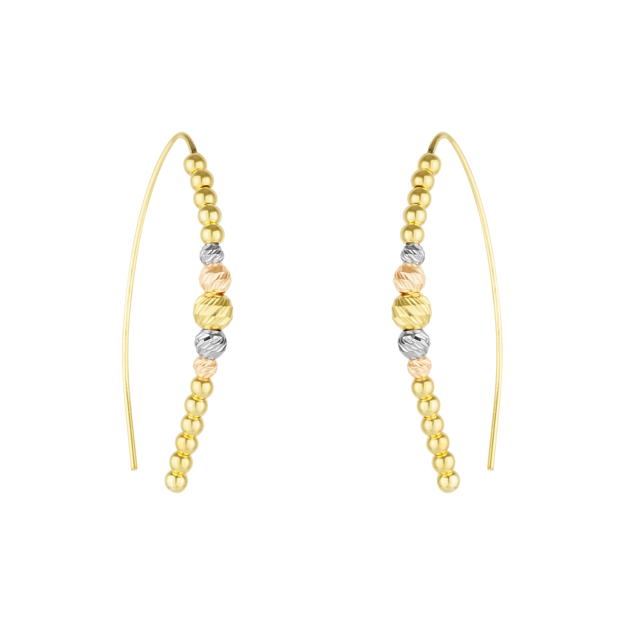 Spero London Women's Gold / Rose Gold / Silver Beaded Pull Through Sterling Silver Earrings - Rose Gold - Silver 