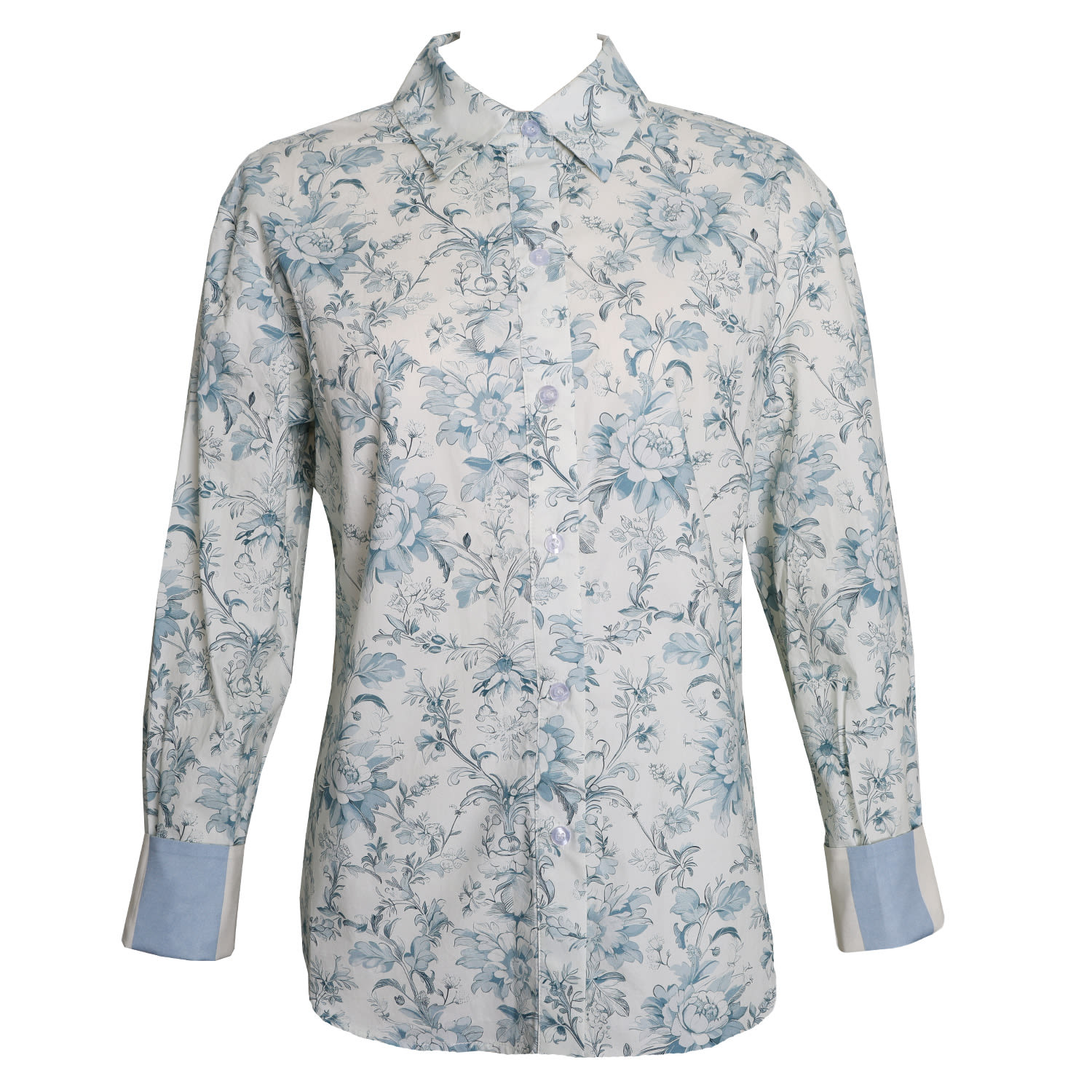 Flora By Alexandria Women's Blue / White Lydia Button Down In Sea Salt In Multi