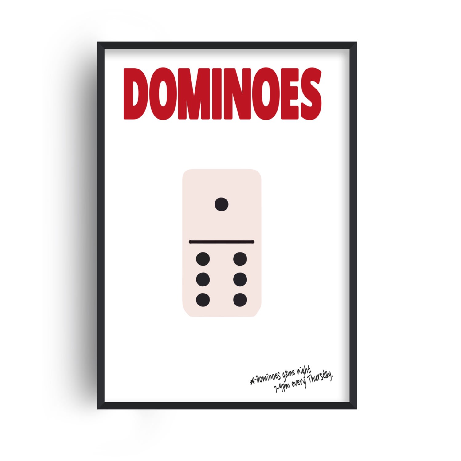 Fanclub Black / Red Dominoes Retro Game Giclée Art Print A2 In Black/red