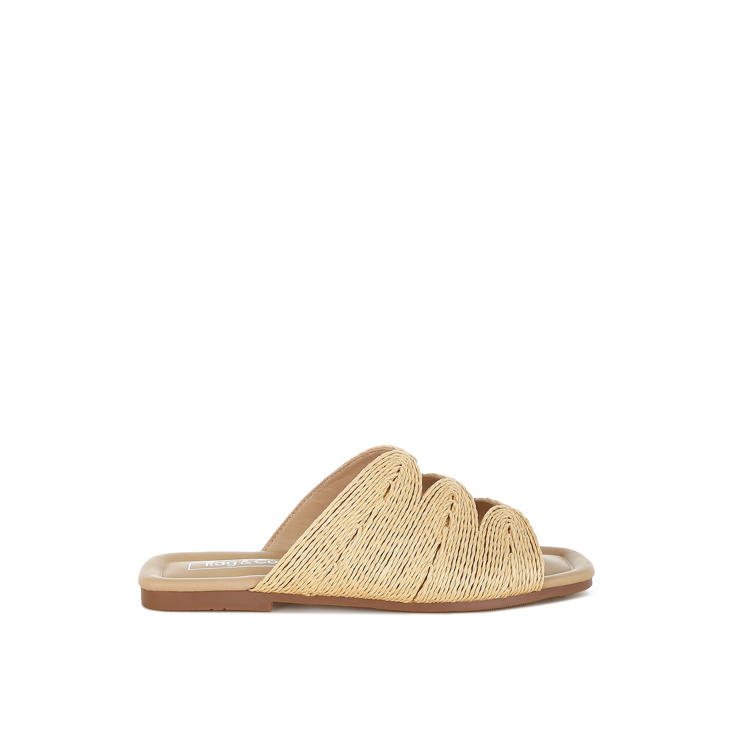 Rag & Co Women's Neutrals Daisy Doe Raffia Square Toe Flats In Beige In Neutral