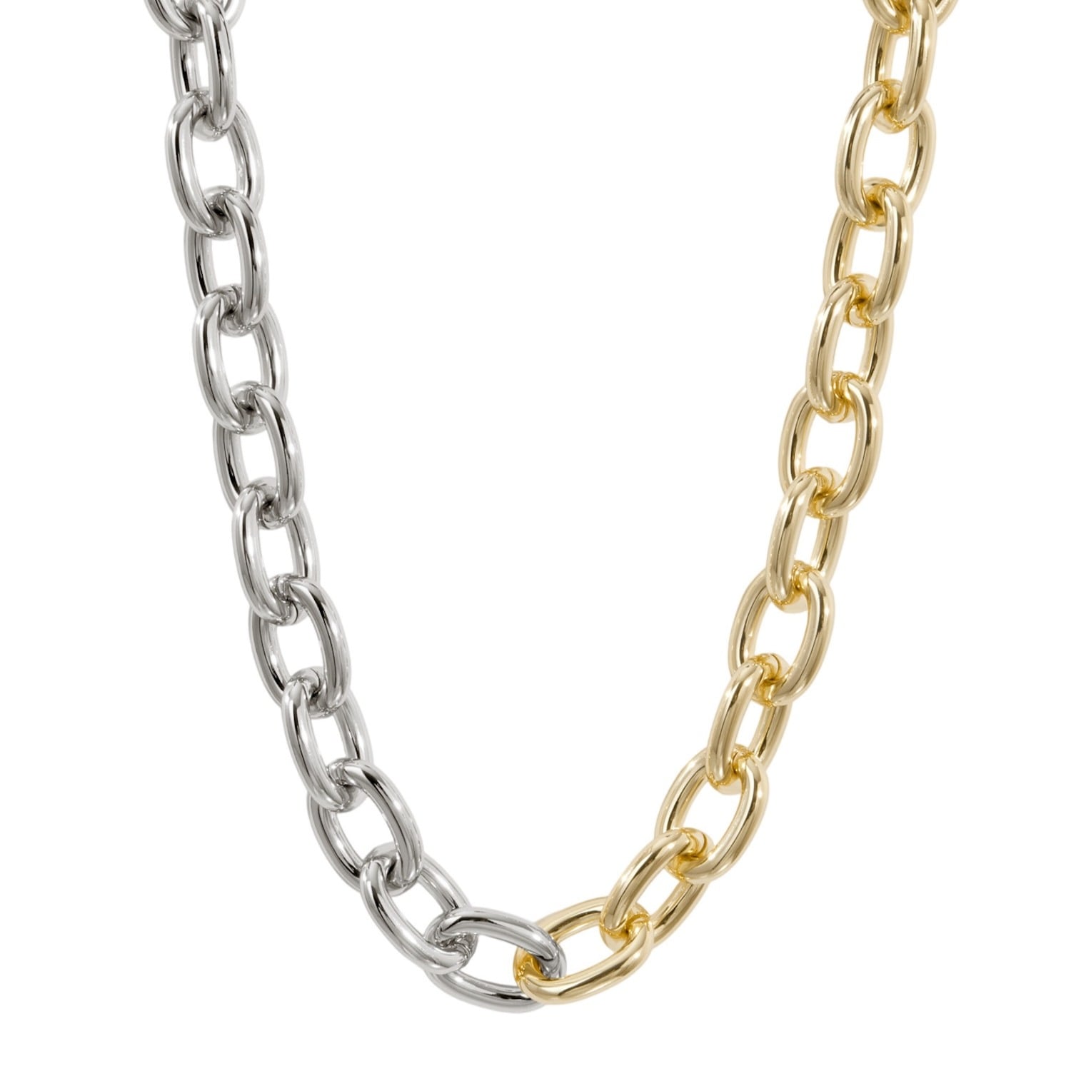 Drae Collection Women's Gold / Silver Oval Link Necklace Mix Metal