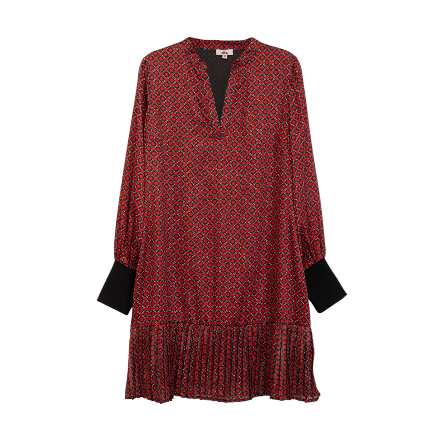 Niza Women's Short Pleated Dress Red In Red