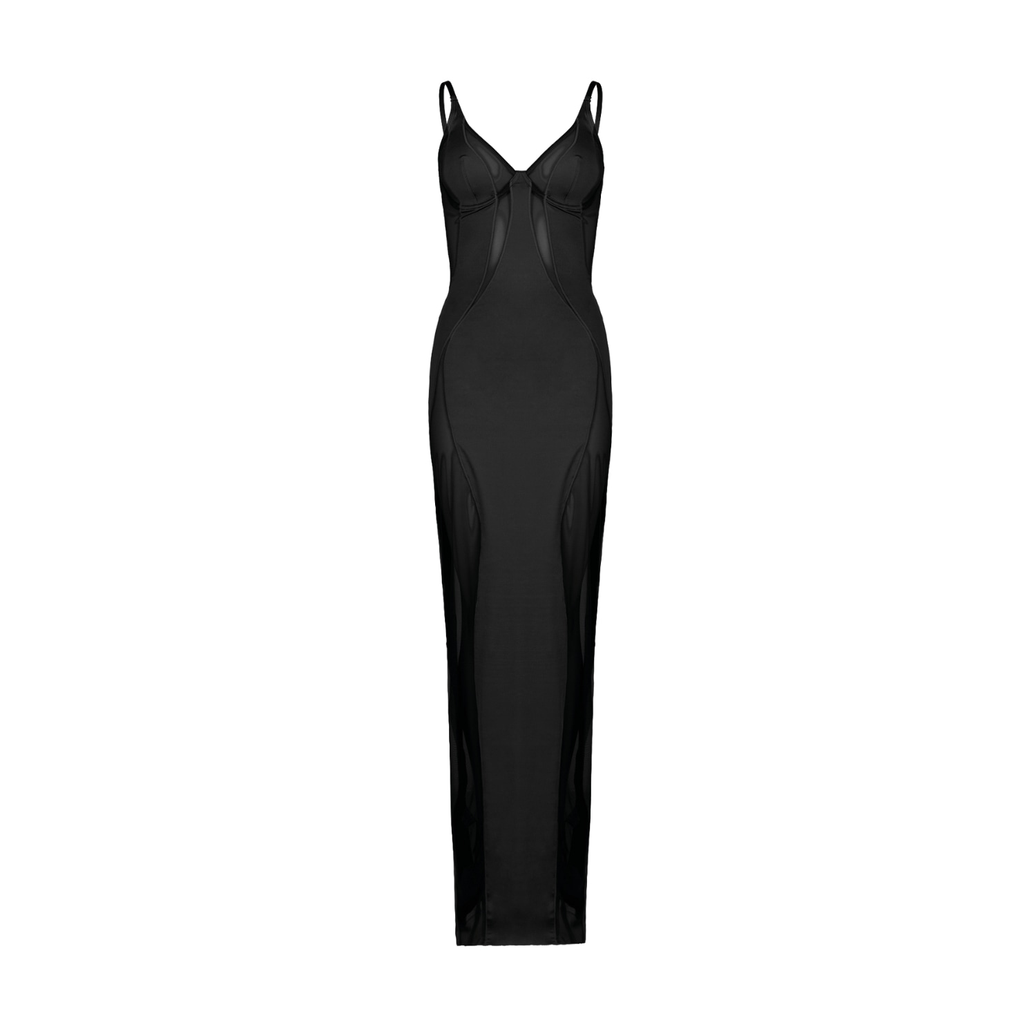 Shop Ow Collection Women's Swirl Black Maxi Dress With Mesh Details