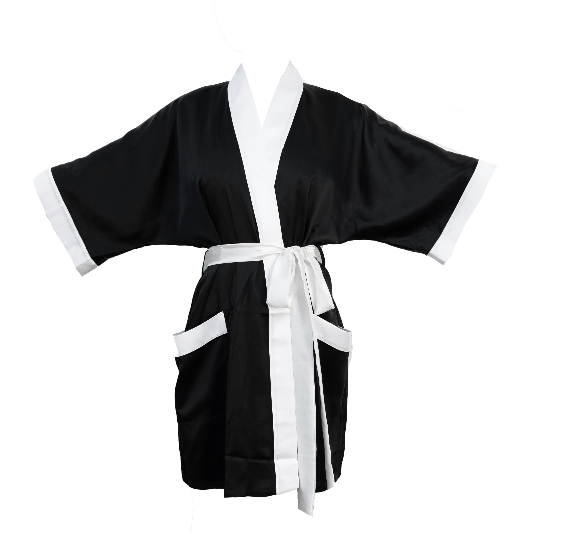 Carol Coelho Women's Kyoto Black & White Silk Kimono