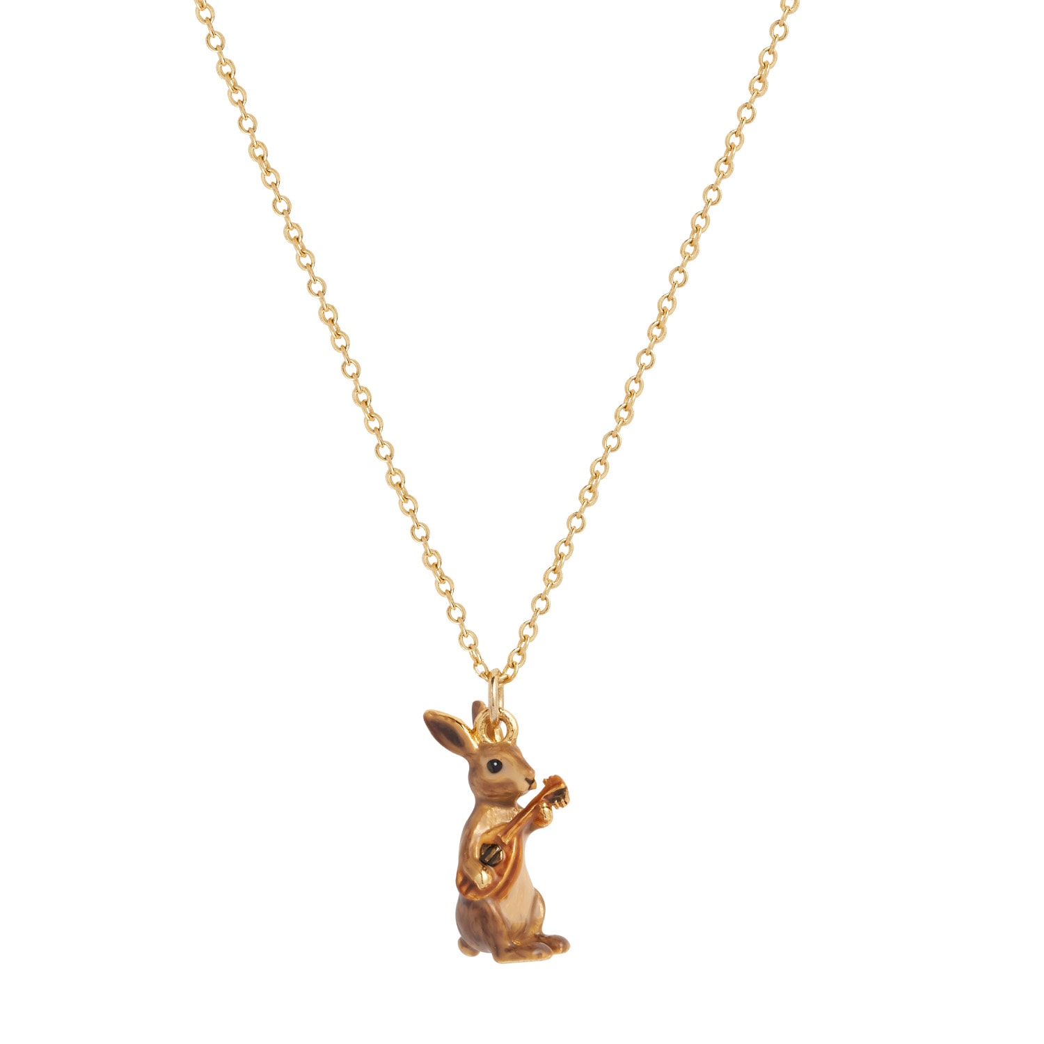 Women’s Brown / Gold Fable Demetrius Rabbit Short Necklace Fable England