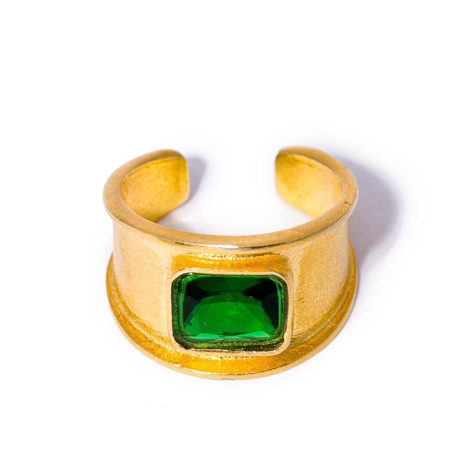 Kybele Studio Women's Gold / Green Gold Green Jade Gemstone Signet Ring In Multi