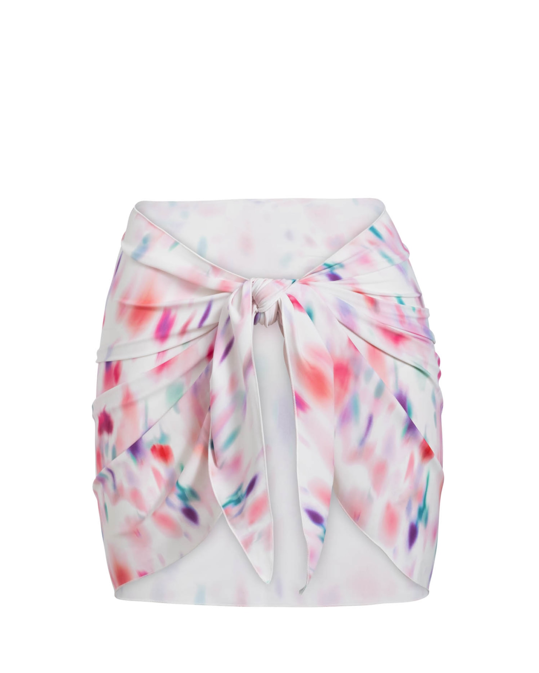 Change Of Scenery Women's Pink / Purple / White Liv Sarong In Hazy Ikat Ivory In Multi