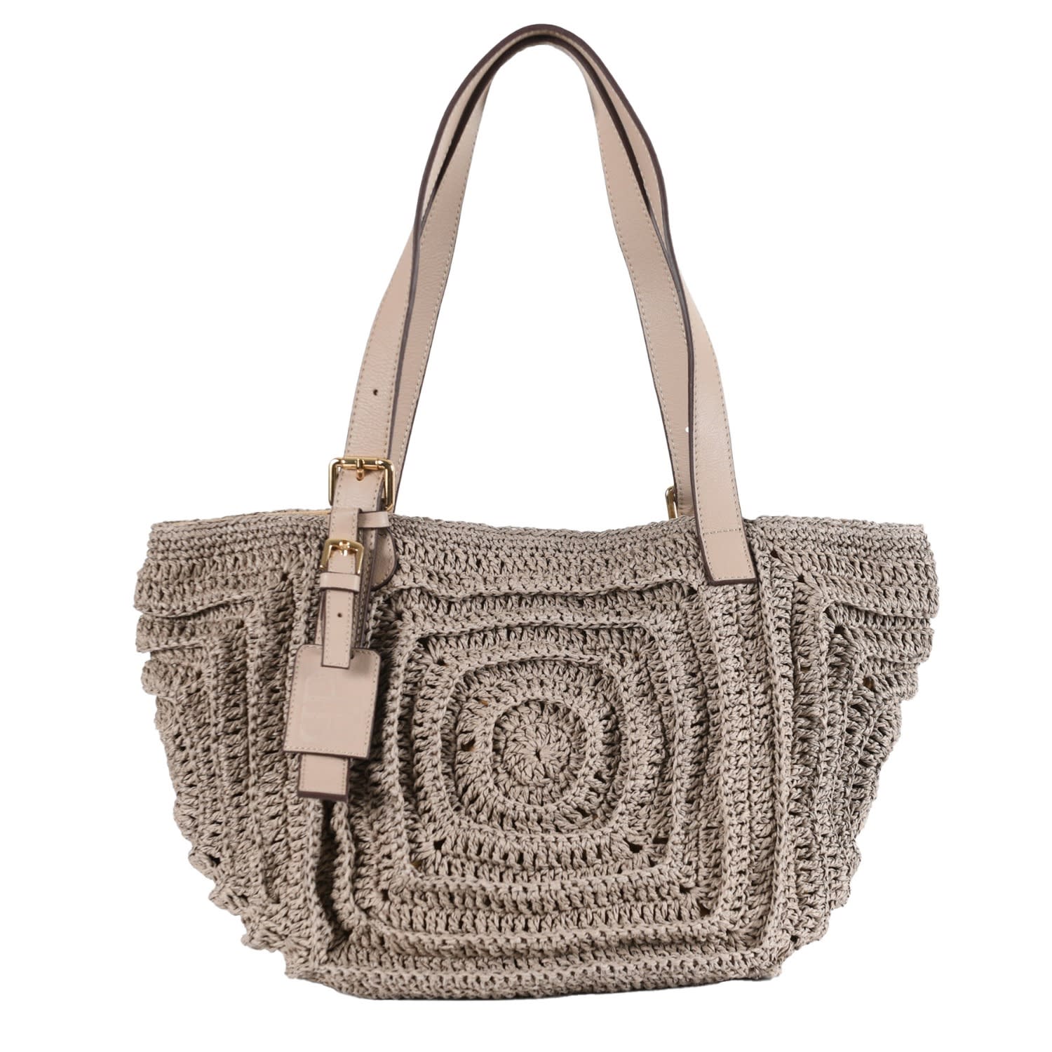 Forever & Always Shoes Women's Neutrals Giorgia - Mink Color Hand Woven Shoulder Bag With Leather Straps