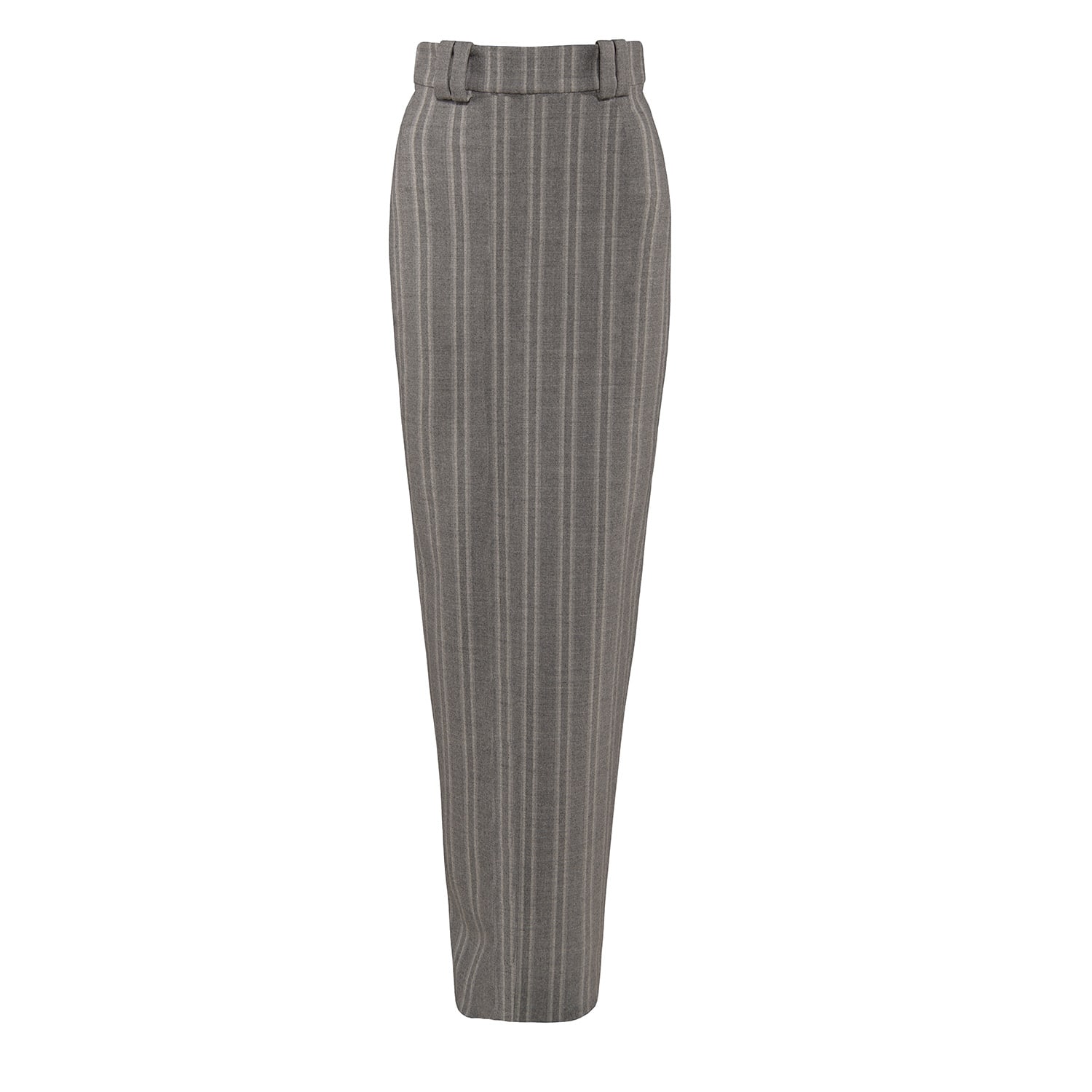 Vestiaire D'un Oiseau Libre Women's Grey Stripes Wool Skirt