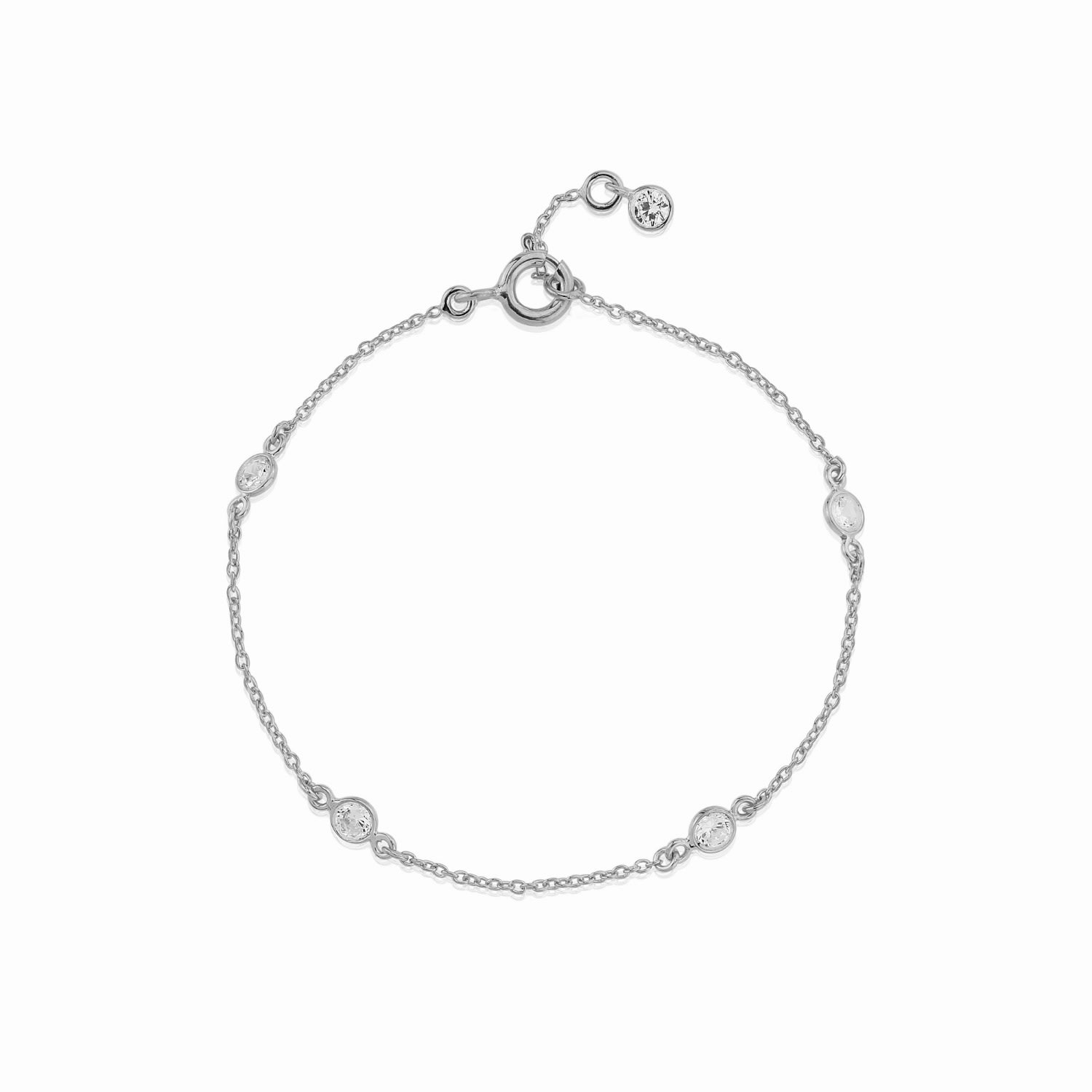 Women’s White / Silver Sofia Sterling Silver & Cubic Zirconia Bracelet Auree Jewellery