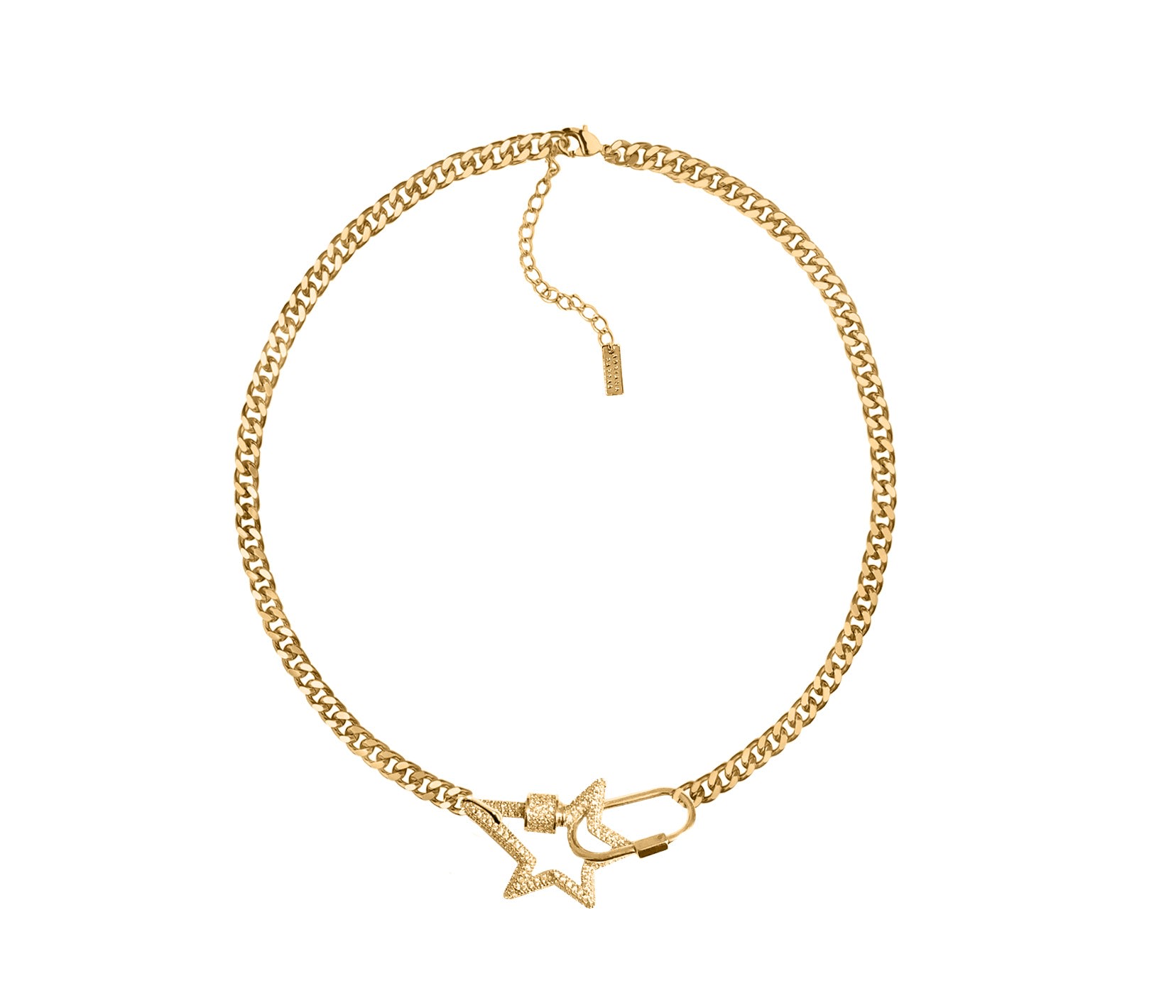 Women’s Gold Rockstar Necklace - Curb Chain Adriana Pappas Designs