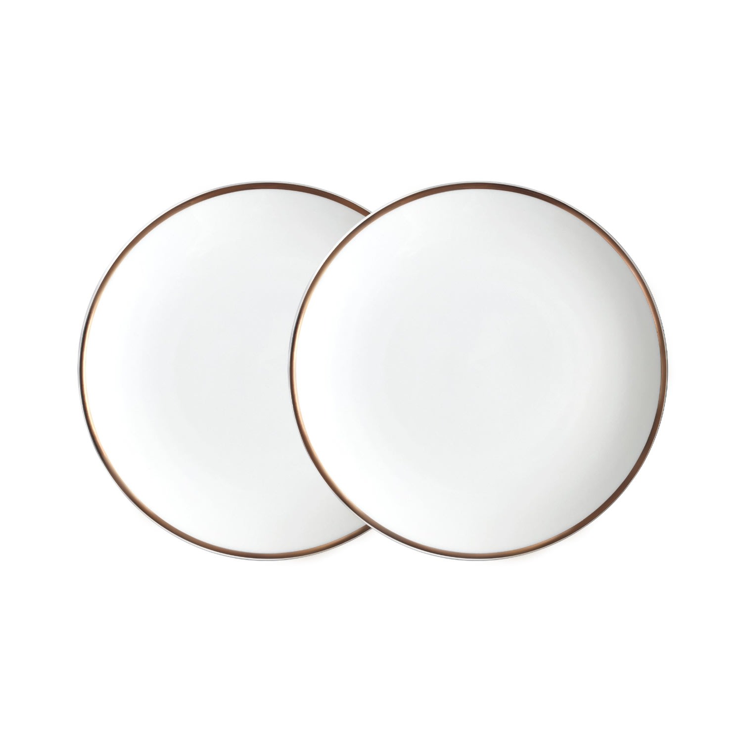Twig New York White / Gold Alex Gold - Set Of Two, Bread / Canape Plates In White/gold