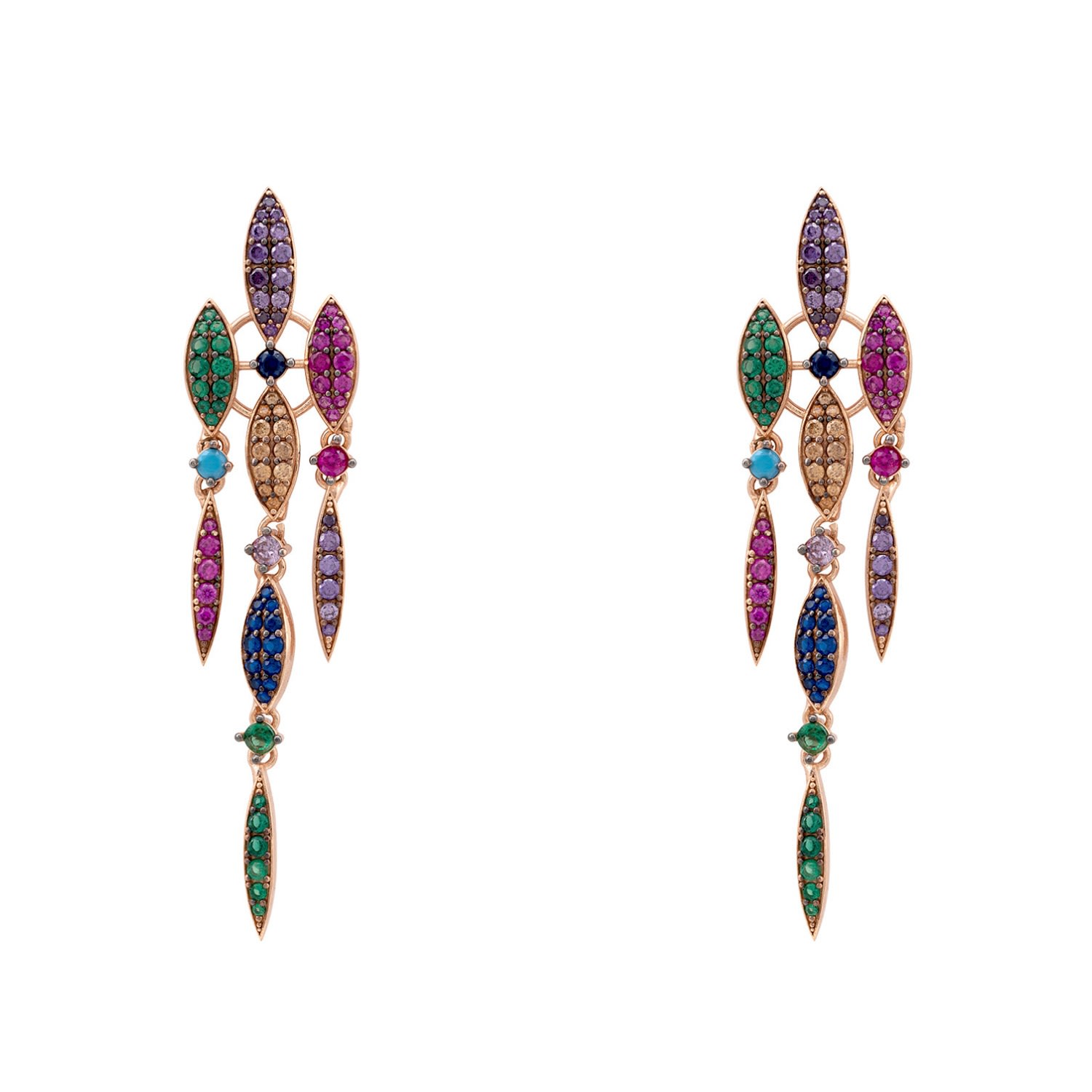 Women’s Rose Gold Valencia Rainbow Earrings Rosegold Latelita