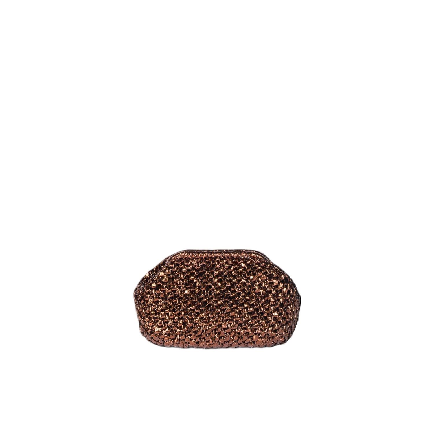 Springmoonatelier Women's Browni Handcraft Shiny Paper Yarn Bag