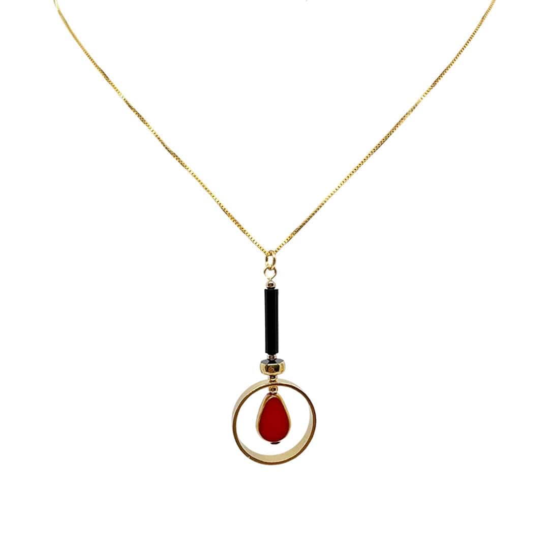 Women’s Red / Gold / Black Vienna Chain Necklace Aracheli Studio