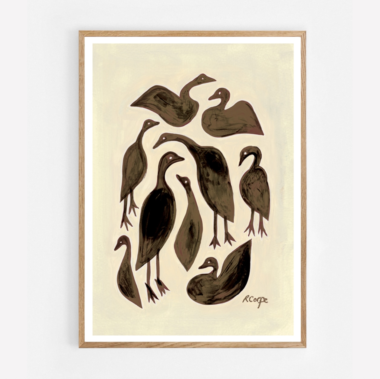 Rosanna Corfe Neutrals / Brown A3 - Brown Ducks Print