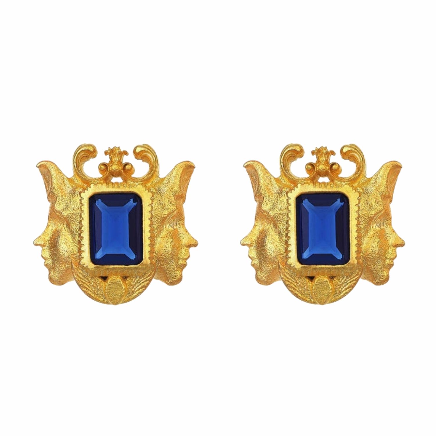 Tiron Women's Gold / Blue Isolde Blue Earring - Limited Edition