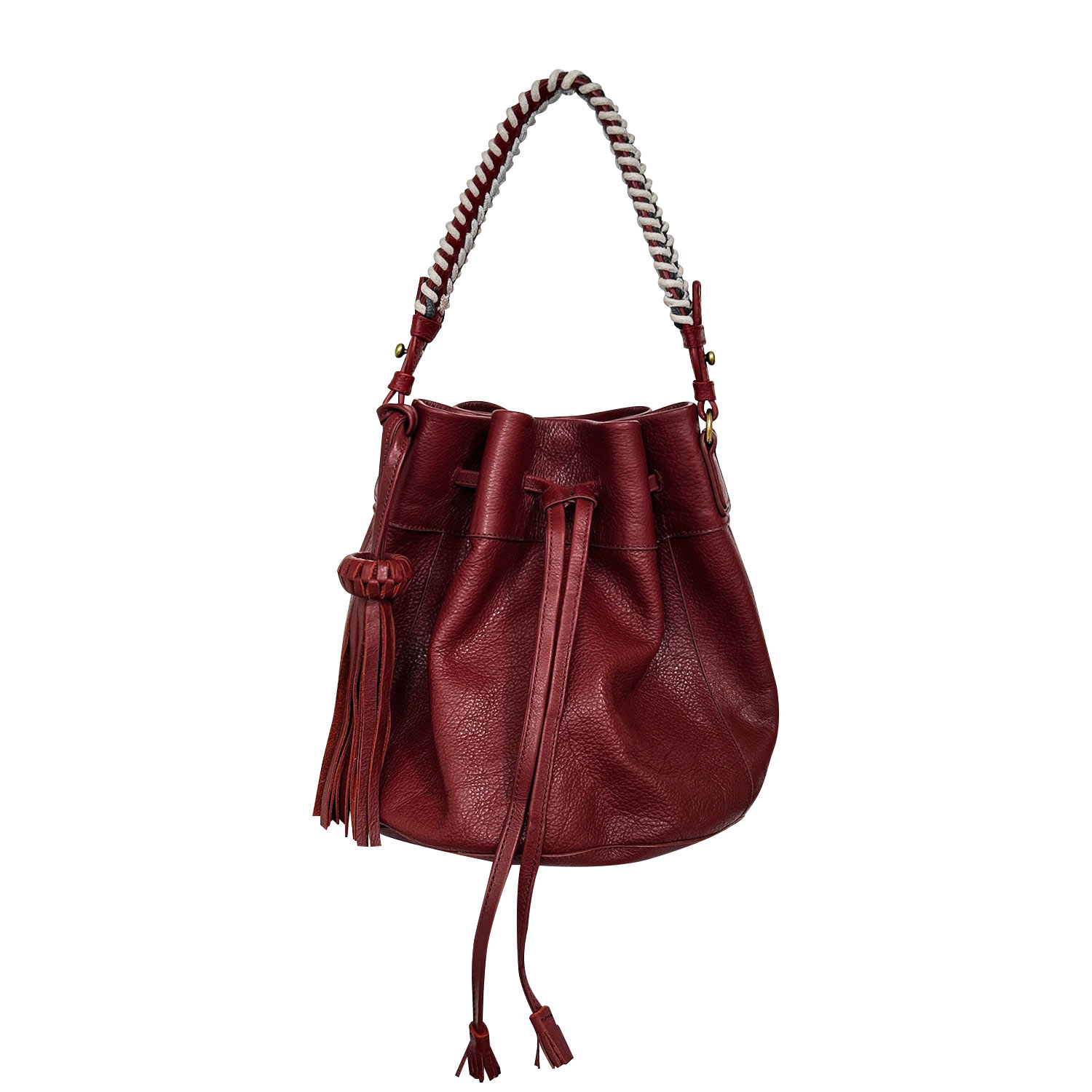 Bixi Awotan Women's Joce Reddish Cognac Leather Drawstring Bucket Bag In Neutral