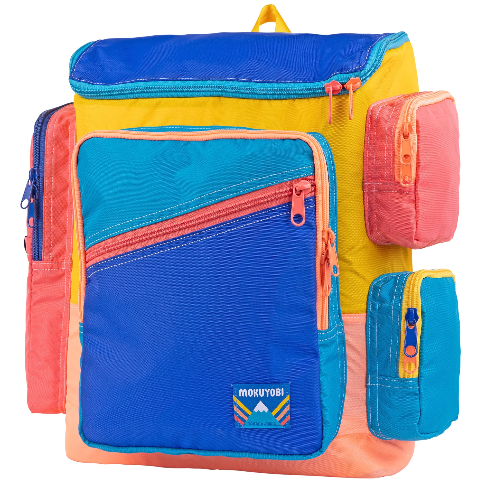 Women's Neutrals / Blue Brandmarque Traveler Mega Backpack | One Size | Mokuyobi