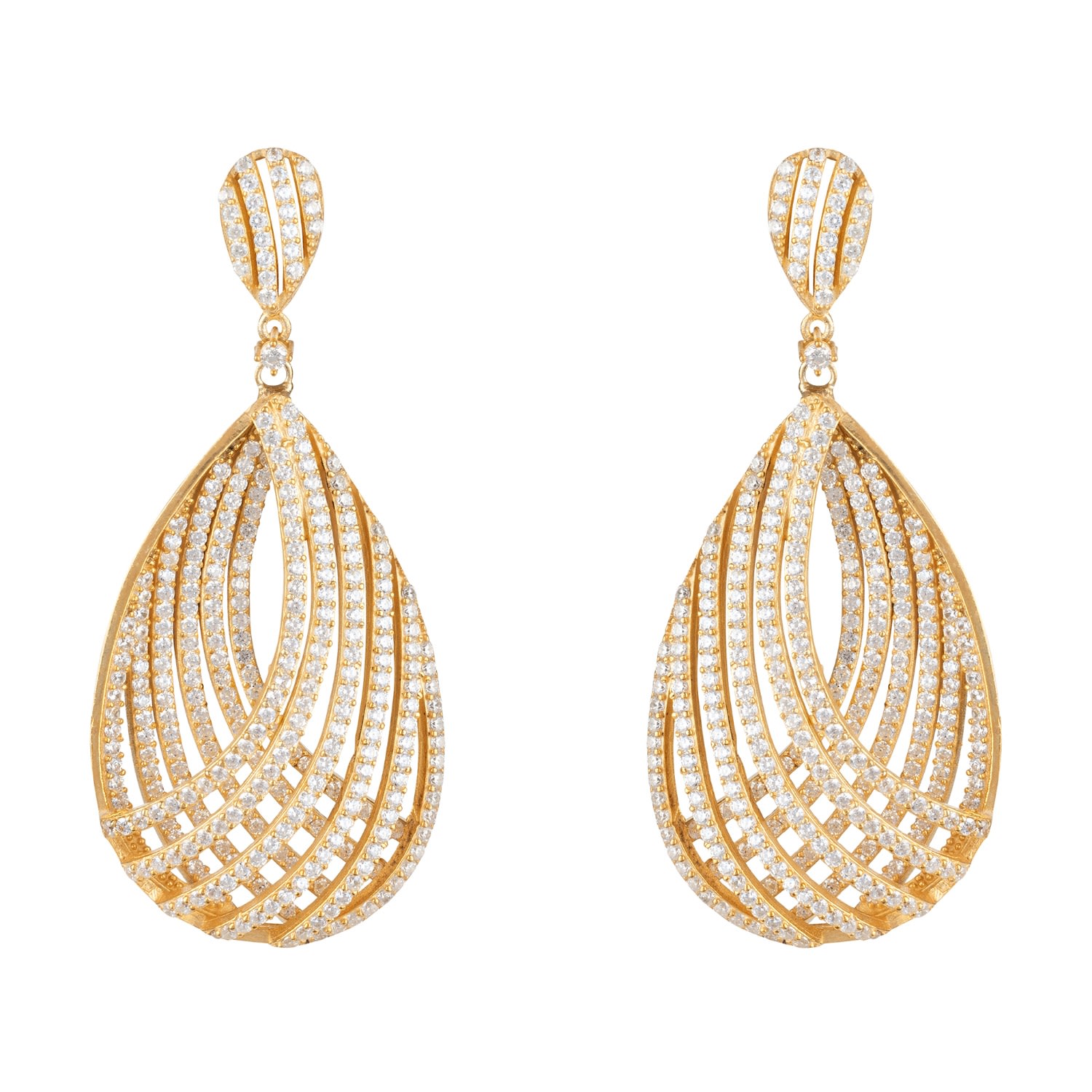 Women’s Vortex Teardrop Earring Gold Latelita