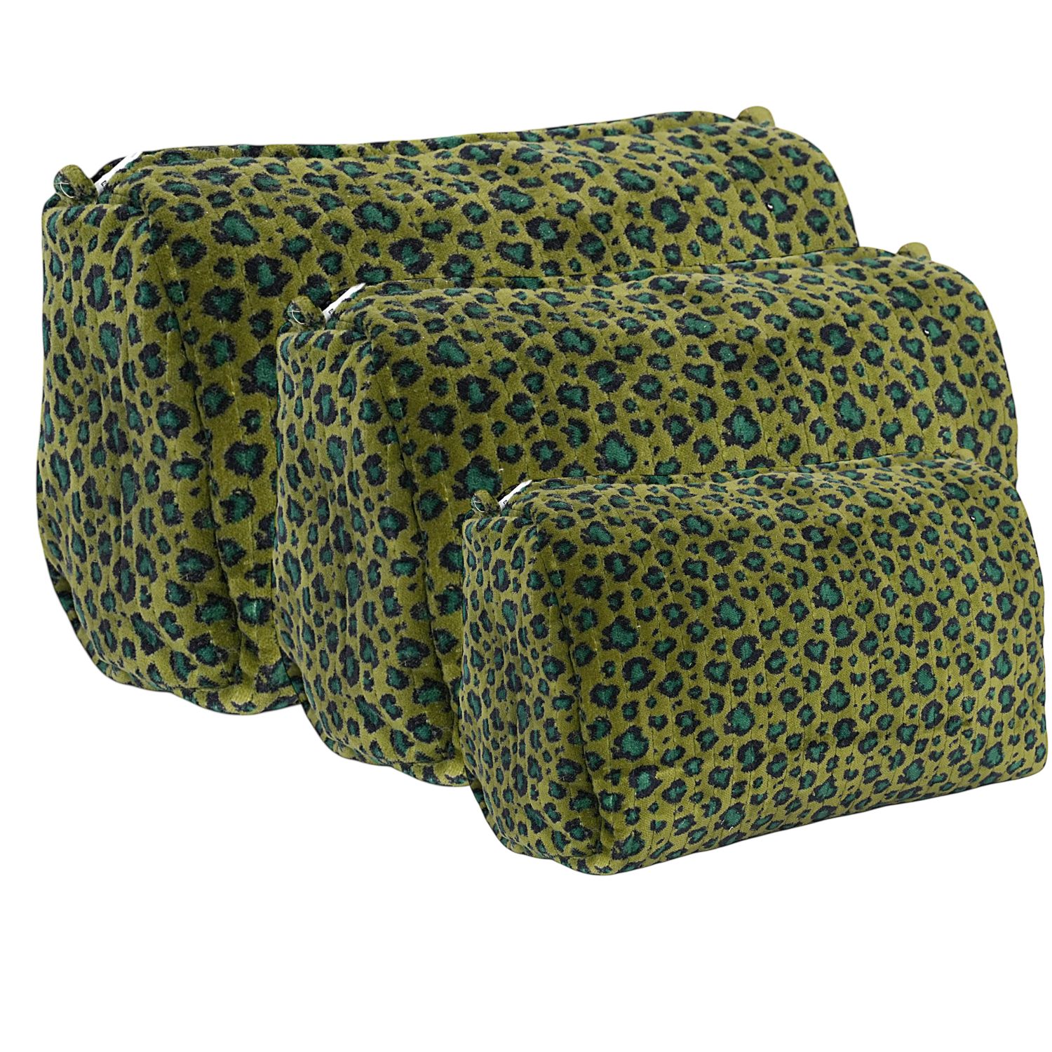 Conscious Yoga Collective The Velvet Leopard Three Piece Travel Set In Green