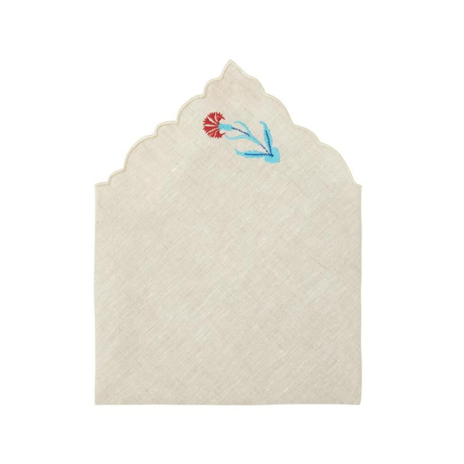 Km Home Collection Turquoise Clove - Set Of 4 Linen Napkin In Blue