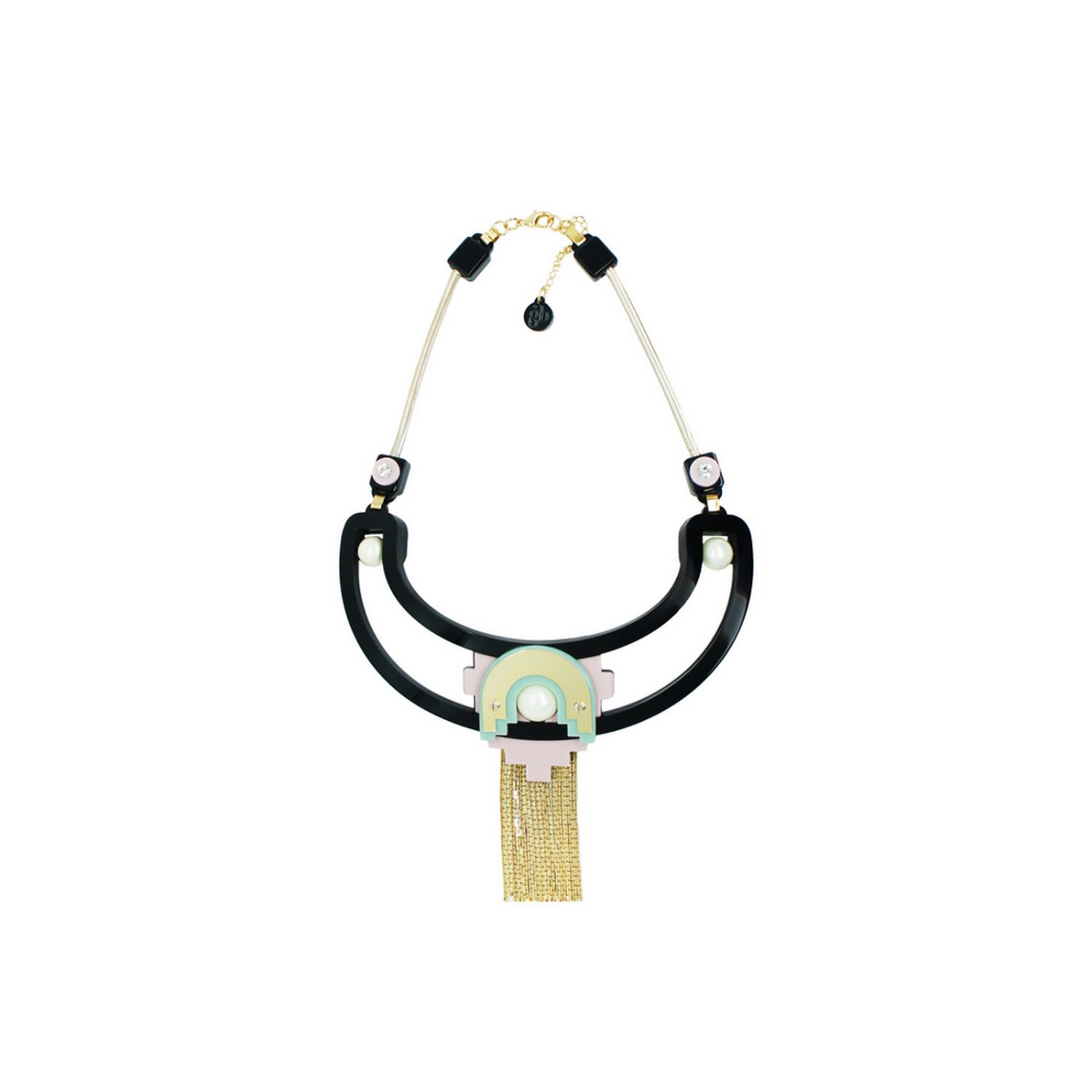 Gissa Bicalho Women's Black Handmade Acrylic Necklace Tikal & Rosa Candy